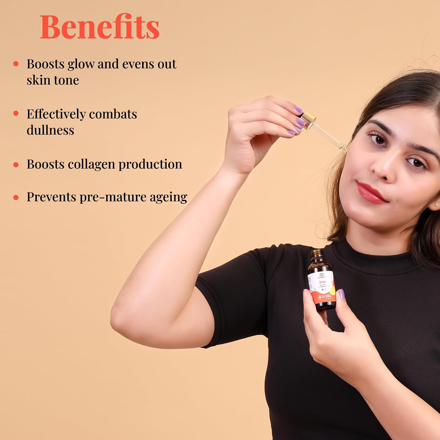 Nitarya Face Serum for Dark Spots and Hyperpigmentation with 5% Vita C, 10% Niacinamide, Reveals Even Skin Tone 30 ml