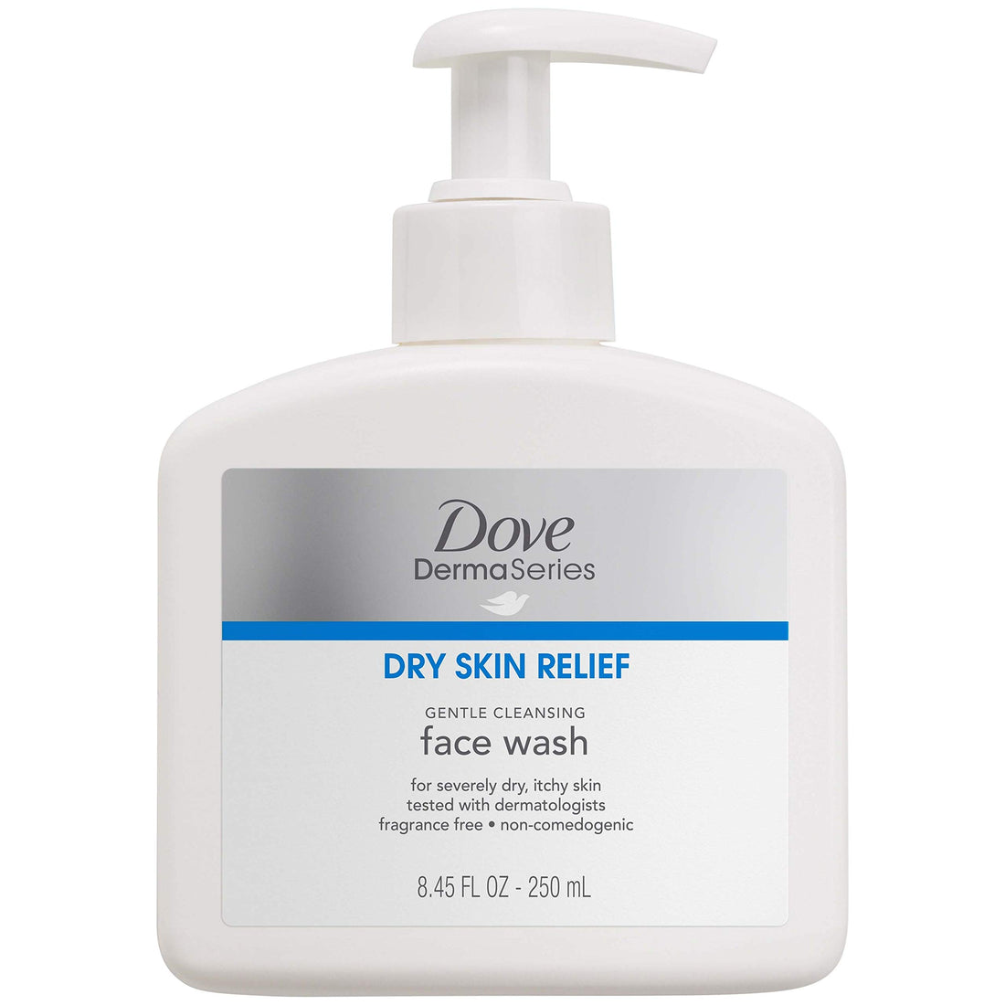 Dove DermaSeries Fragrance-Free Face Wash, for Dry Skin, 8.45 Fl Oz, Pack of 2