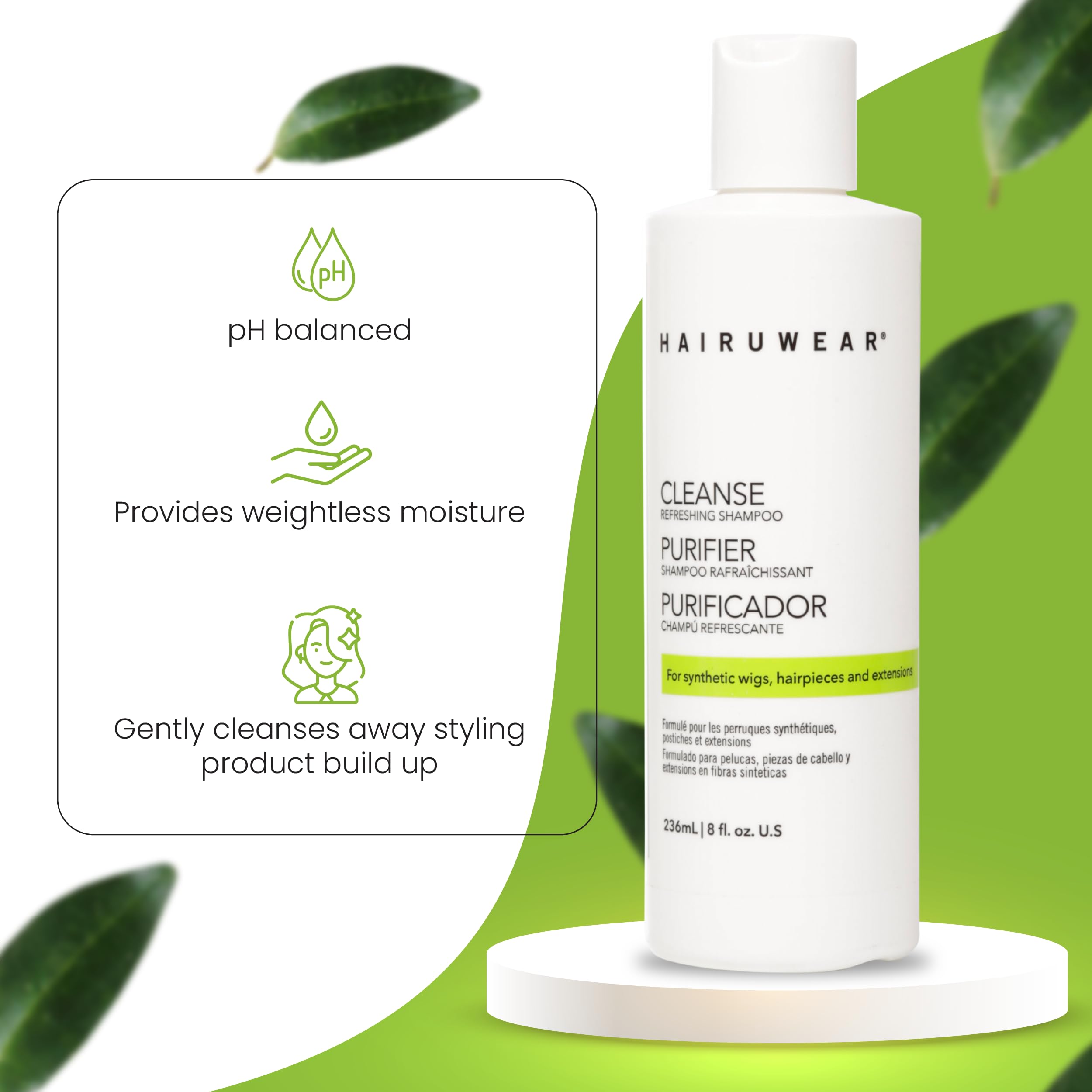 HairUWear Cleansing Shampoo, Restoring Conditioner and Styling Spray Essential Hair Care 8 Ounce…