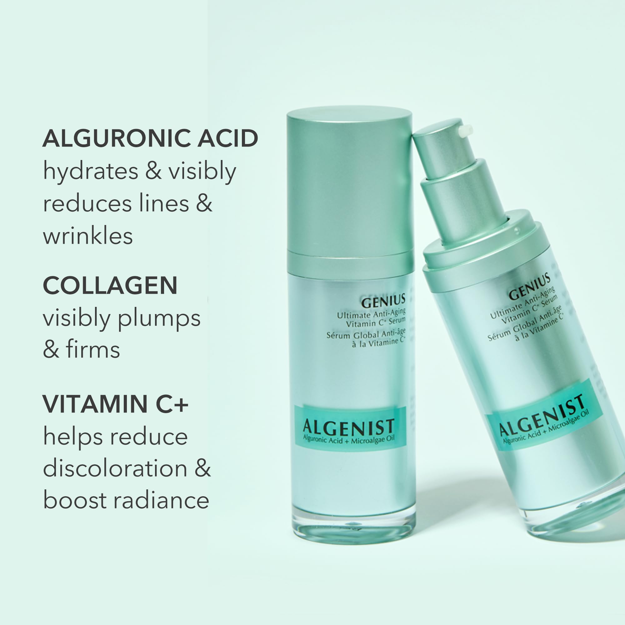 Algenist Genius Ultimate Anti-Aging Vitamin C Serum for Women, 1 Ounce