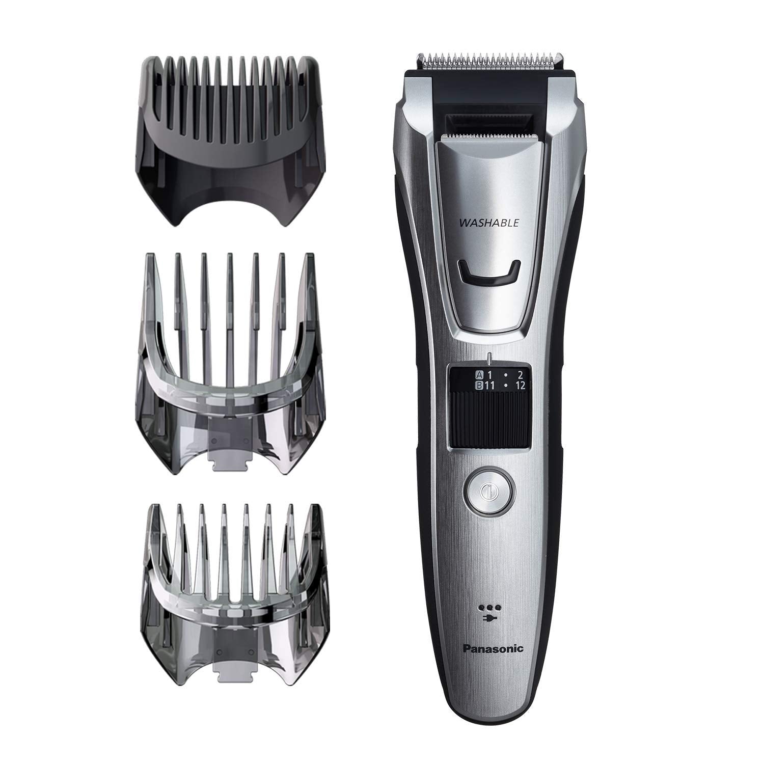 Panasonic ER-GB80-S Body and Beard Trimmer, Hair Clipper, Men's, Cordless/Corded Operation with 3 Comb Attachments and and 39 Adjustable Trim Settings, Washable