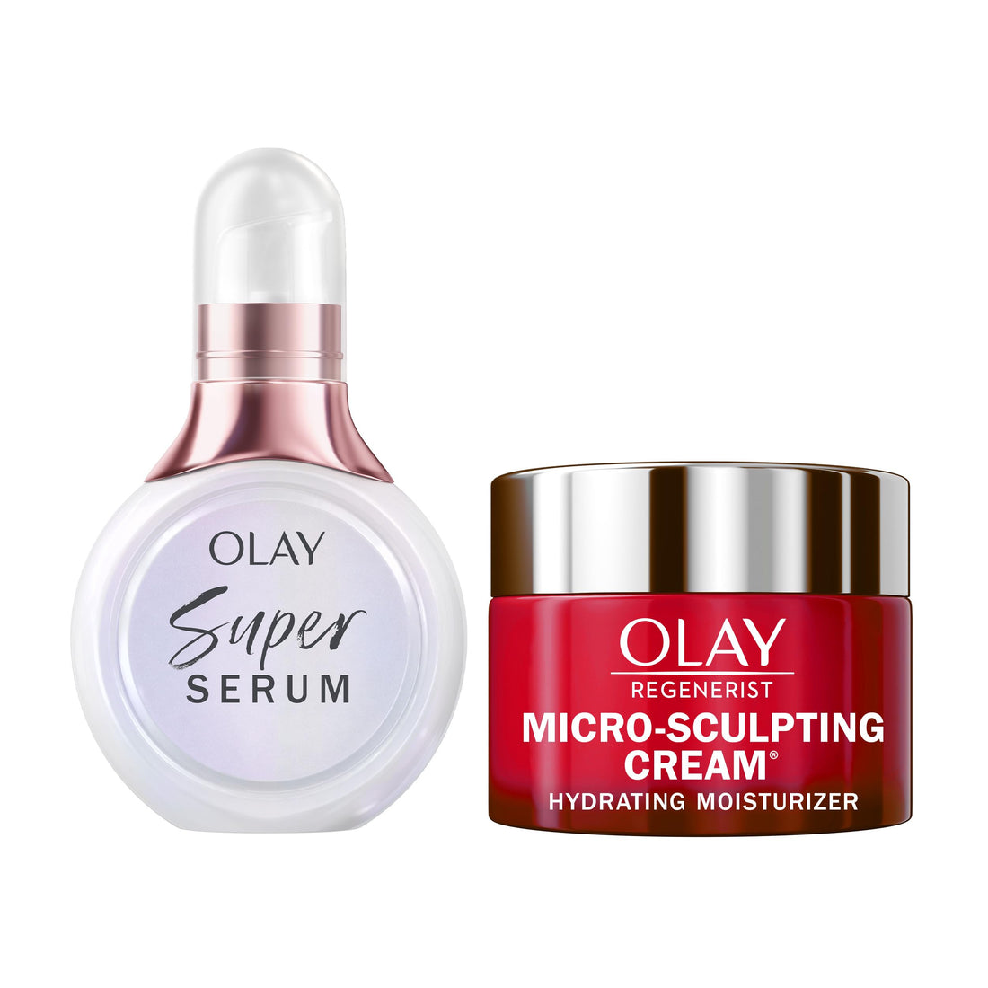 Olay Super Serum and MicroSculpting Cream Mini Duo Best Sellers Kit, Super Serum 0.4 FL OZ , MSC 0.5 FL OZ