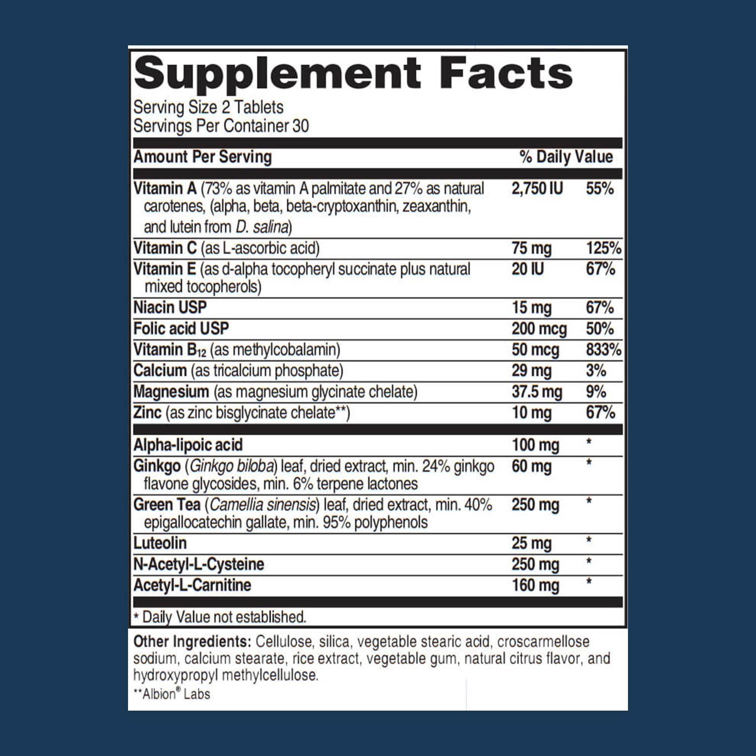 Advanced Bionutritionals – Advanced Hearing Formula Supplement, Ear Health Vitamins, Support Auditory Nerve Function, Multivitamin with Vitamins A, C, E, Folic, Calcium, Magnesium, Zinc (60 Tablets)