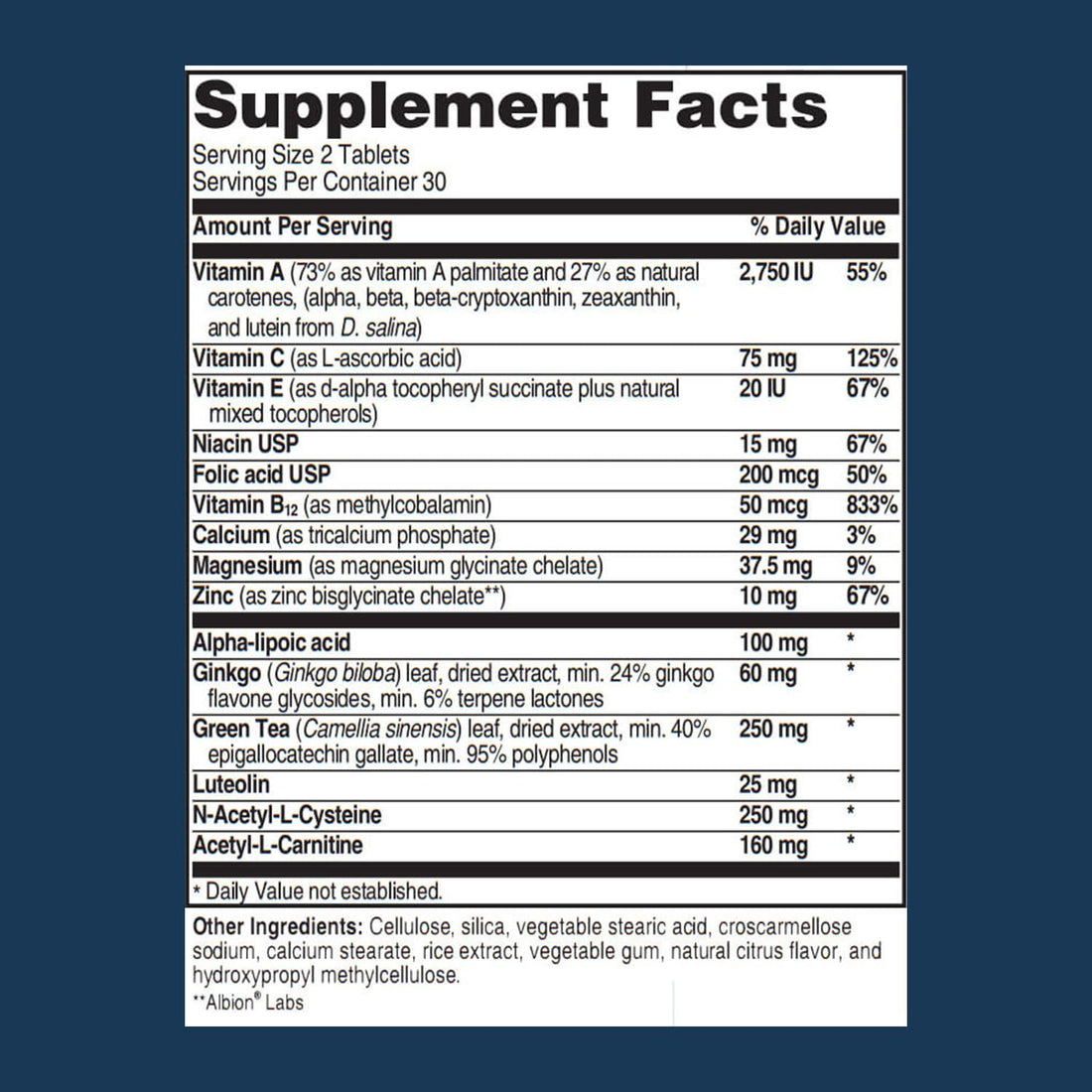 Advanced Bionutritionals – Advanced Hearing Formula Supplement, Ear Health Vitamins, Support Auditory Nerve Function, Multivitamin with Vitamins A, C, E, Folic, Calcium, Magnesium, Zinc (60 Tablets)