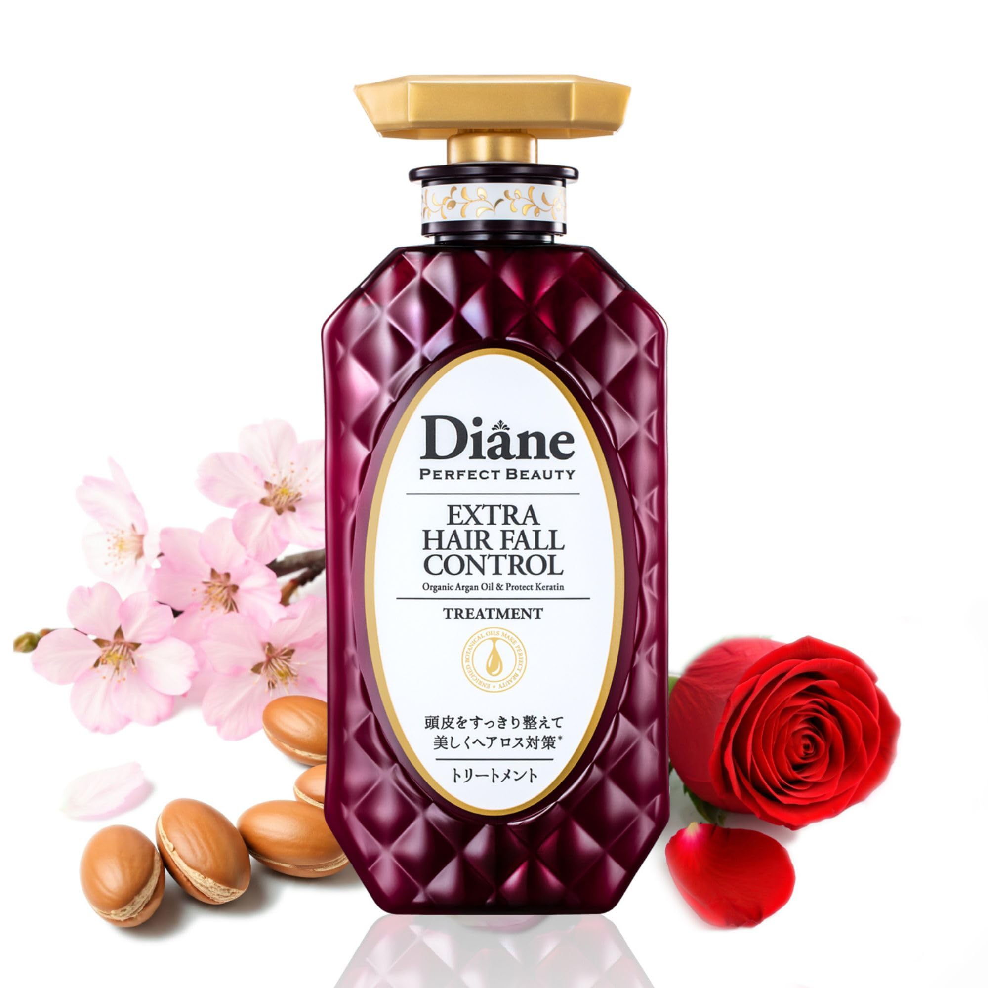 Moist Diane Keratin Hair Treatment for Hair Loss & Itchy Scalp Men & Women, Organic Hair Conditioner with Argan Oil from Japan, Dry Scalp Solution for Hair Thickening, HAIR FALL CONTROL, 15.2 Fl Oz