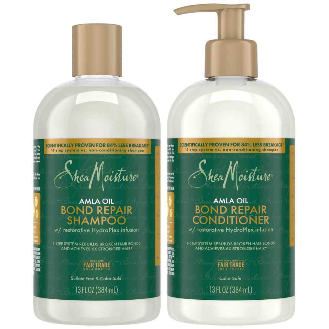 SheaMoisture Bond Repair Shampoo & Conditioner Set – Frizz Control, Strengthening Hair Breakage Repair Treatment with Amla Oil, 13 Oz Ea