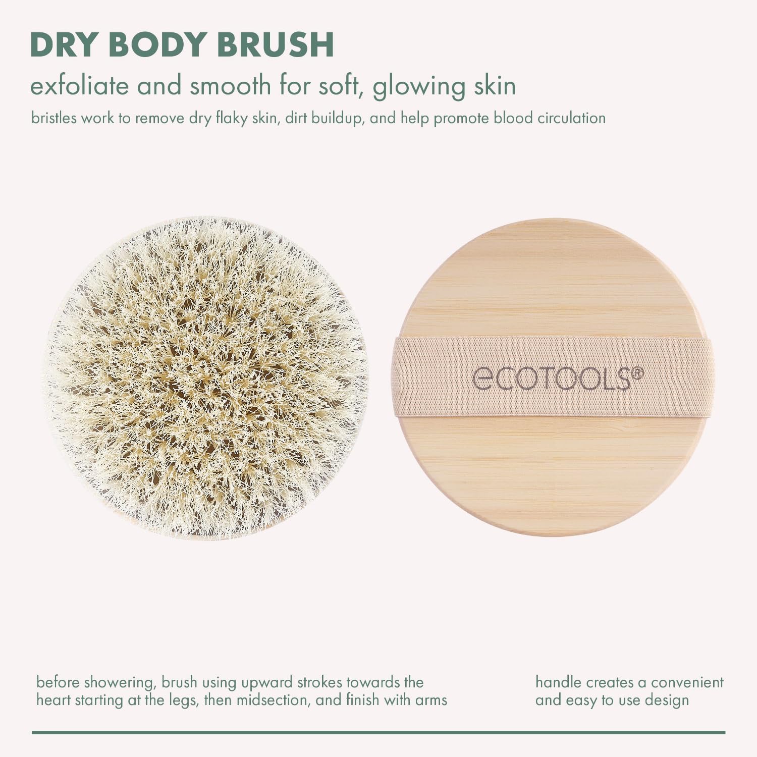 EcoTools Dry Body Brush, For Post Shower & Bath Skincare Routine, Removes Dirt and Promotes Blood Circulation, 1 Count