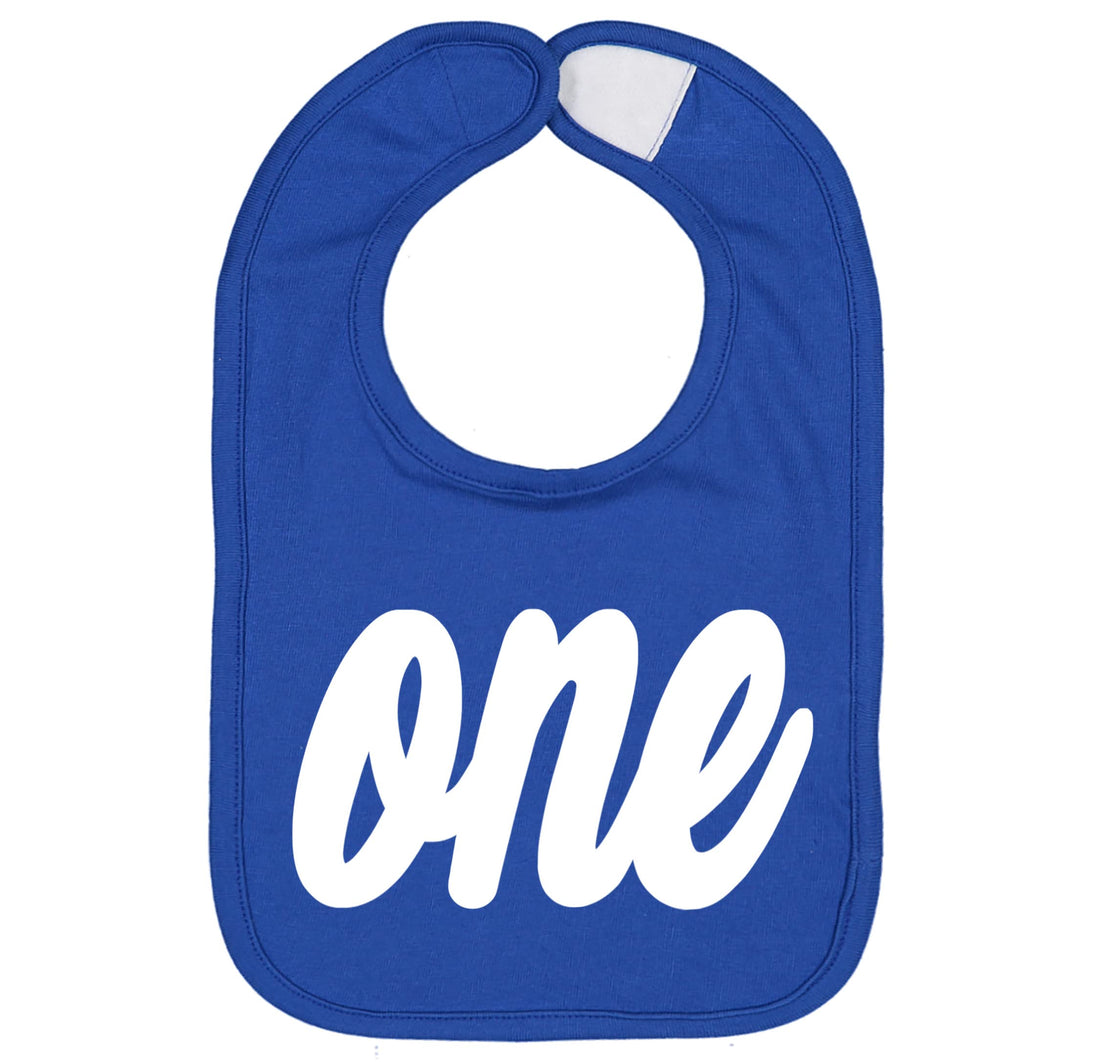 Aiden's Corner Handmade Cute Baby Boy Girl One First Birthday Smash Cake Bibs - Infant 1st Birthday Bibs (White Royal)