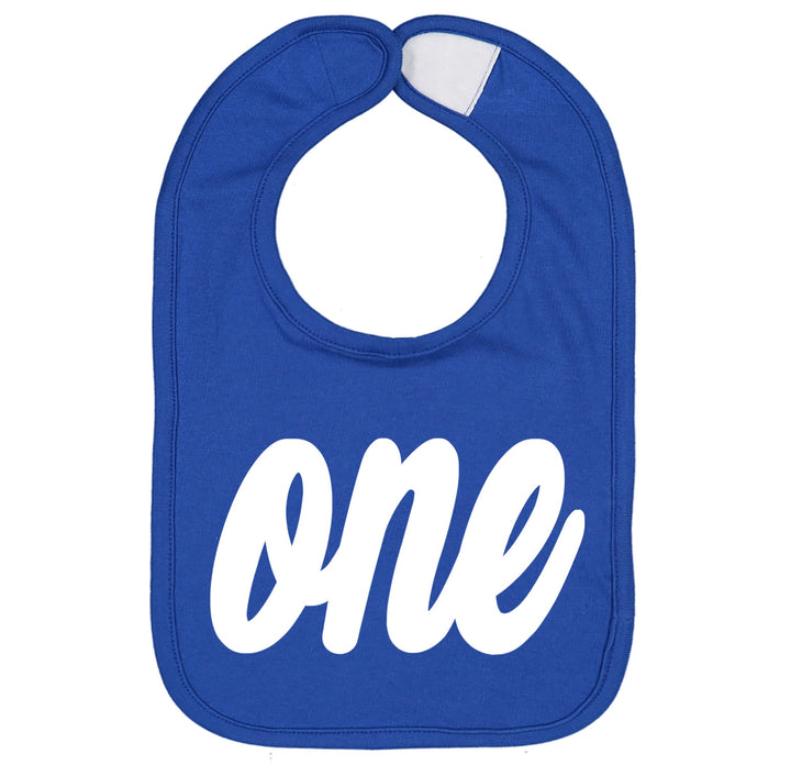 Aiden's Corner Handmade Cute Baby Boy Girl One First Birthday Smash Cake Bibs - Infant 1st Birthday Bibs (White Royal)