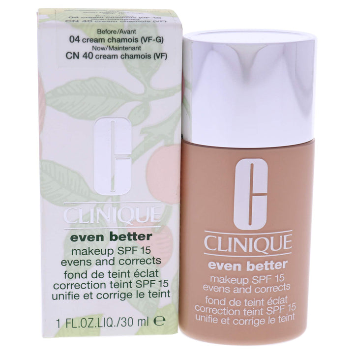 Clinique Even Better Makeup Broad Spectrum Spf15 Evens & Correct Foundation, 1 Ounce, 04 Cream Chamois VF-G