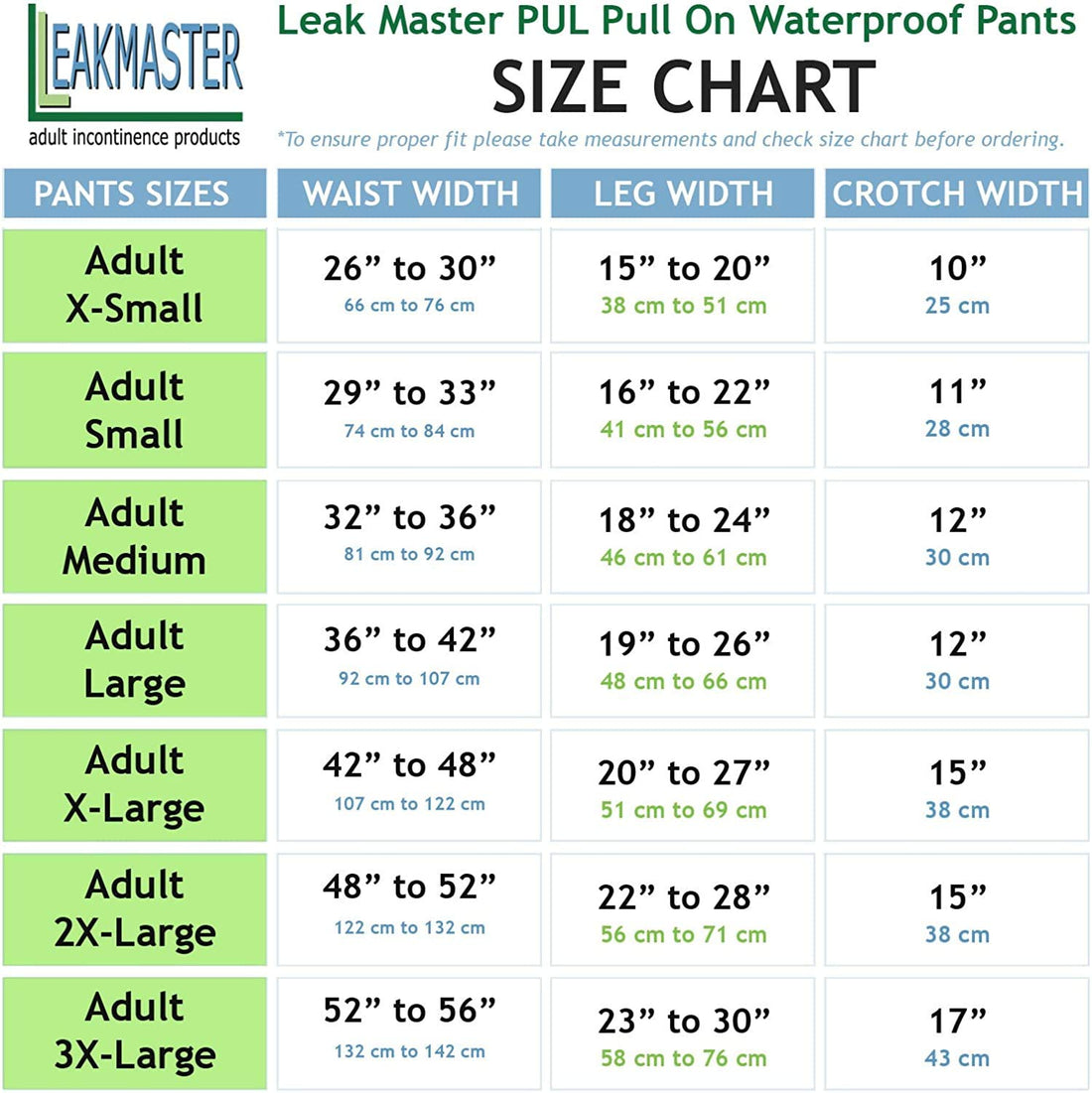 LeakMaster - Adult PUL Waterproof Pants- Comfortable, Quiet and Effective Adult Diaper Pant For Men Or Women Made Of Quality Poly Urethane Laminate - Washable and Reusable Incontinence Pants {Large}