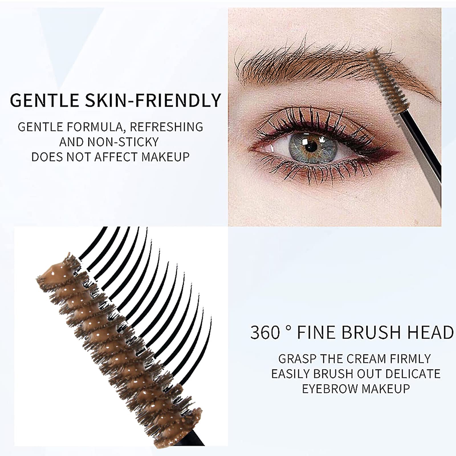 DAGEDA 2Pcs Light Brown Brow Gel, Eyebrow Setting Gel, Waterproof and Sweat-Proof, Eyebrow Repair Liquid for Brows Styling 1.81oz