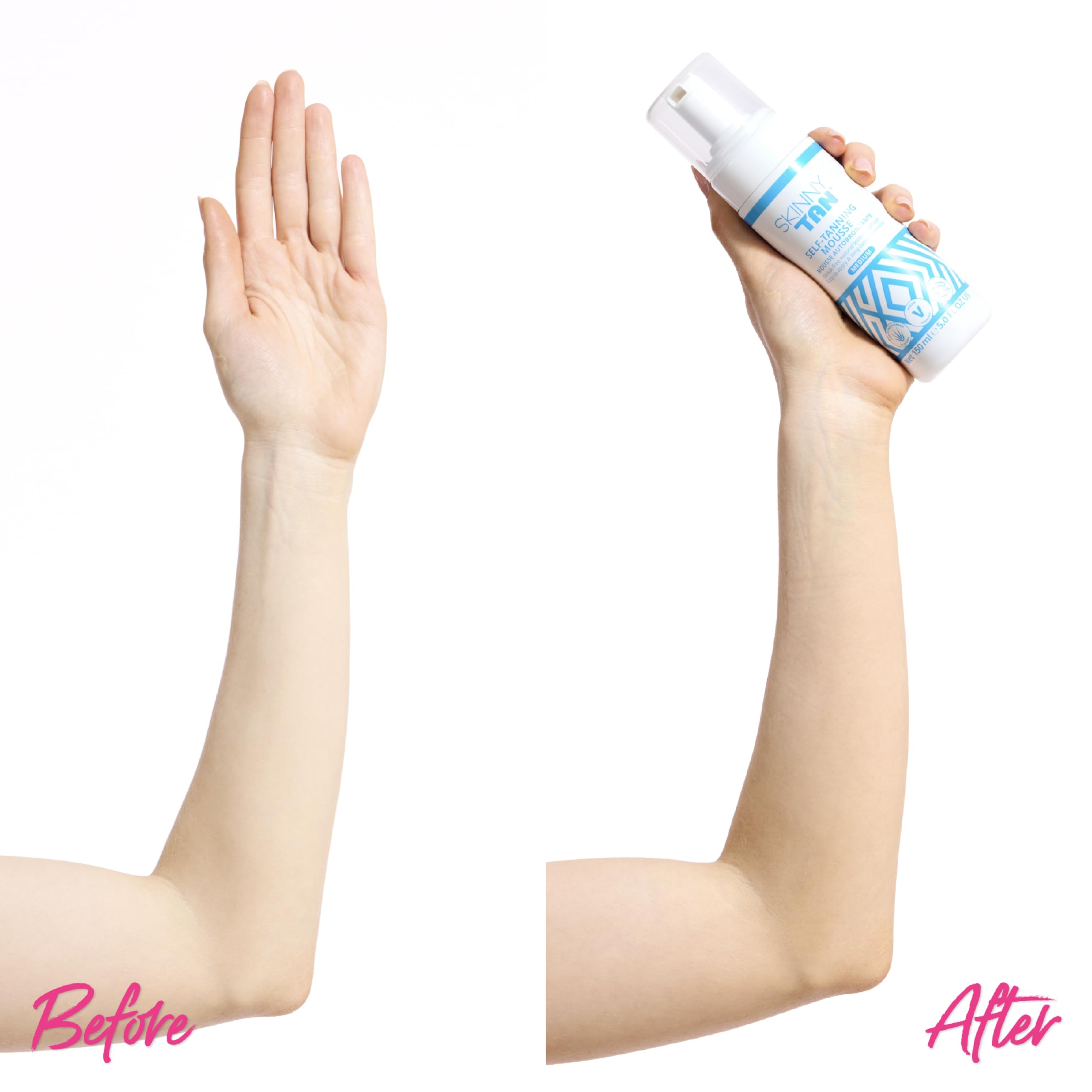 Skinny Tan Mousse - No Orange, No Streak, Cellulite Reduction Lotion All Skin Types