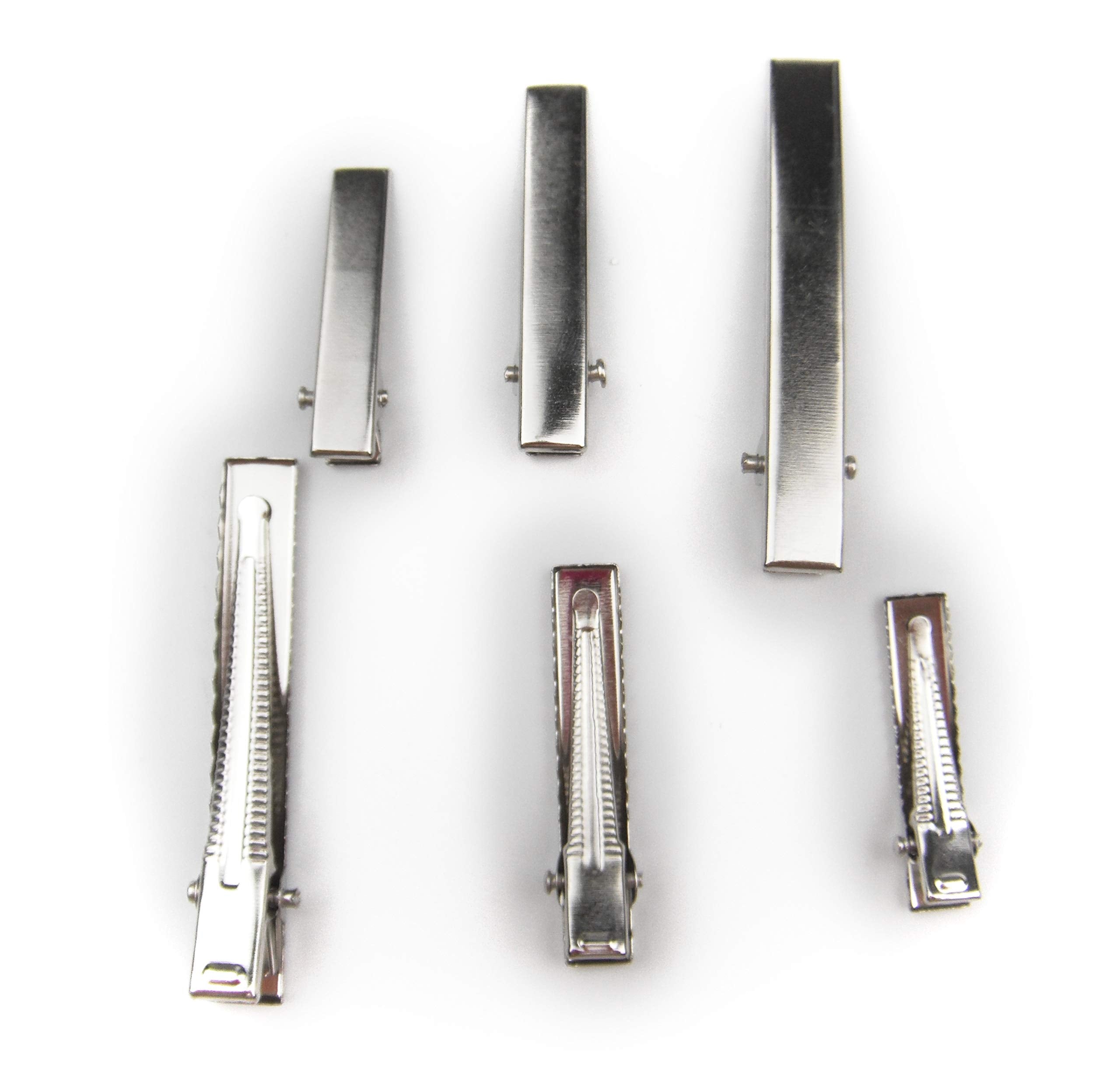 ALL in ONE DIY Hair Clip Kit: Assorted Size Flat Single Prong Metal Alligator Clip 33mm 40mm 58mm (30pcs)