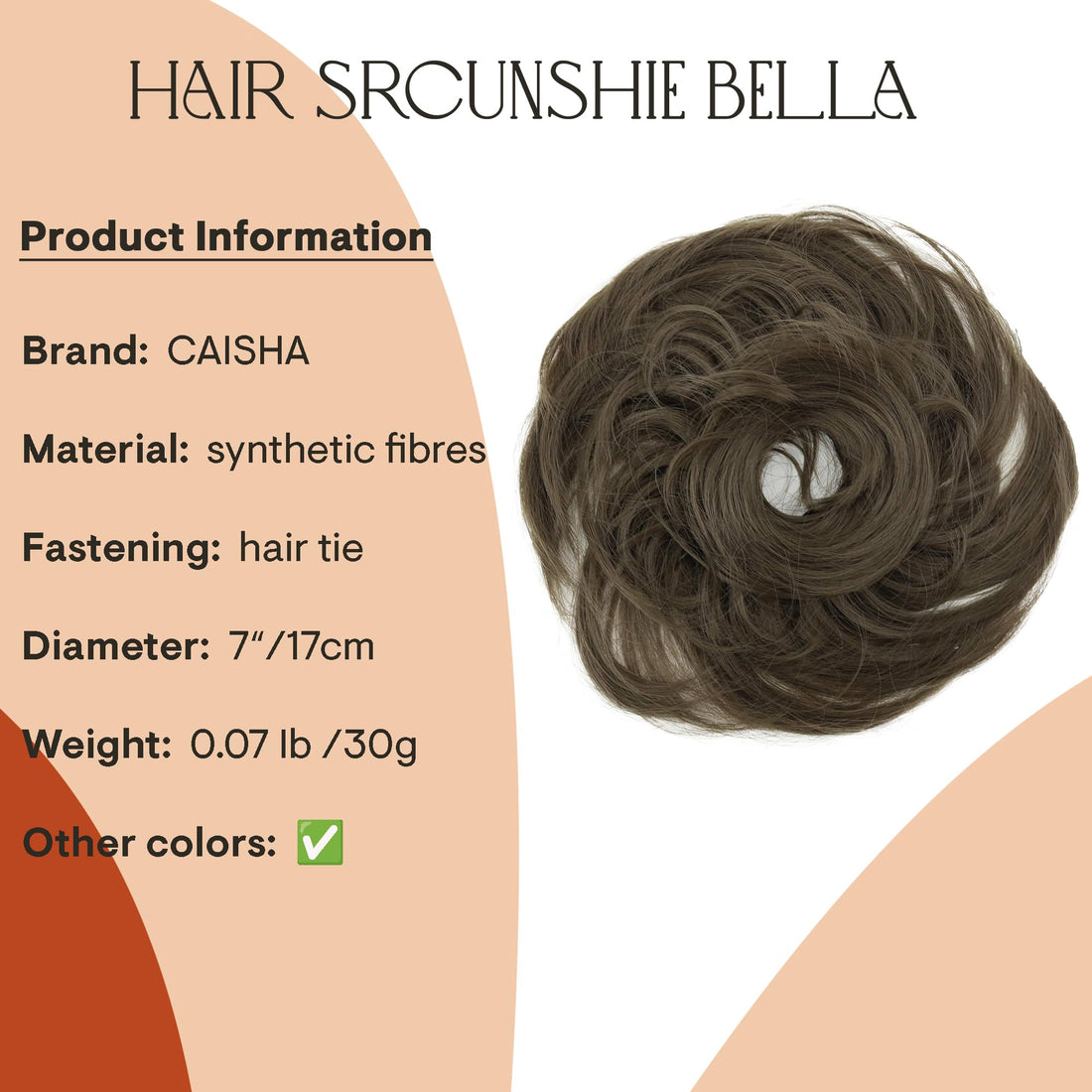 brown 18 : PRETTYSHOP Scrunchie Bun Up Do Hair piece Hair Ribbon Ponytail Extensions Wavy Curly or Messy Various Colors(brown 18)