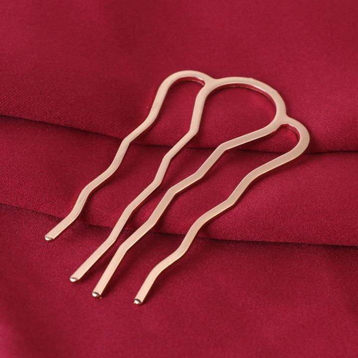 Lurrose 6pcs 4 Teeth Hair Combs Pins Metal Side Combs DIY Hairpins Updo Accessory for Girls Woman Long Hair (Golden)