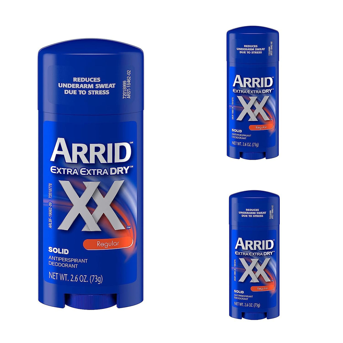 Arrid Xx Regular, Extra Extra Dry, Solid Antiperspirant Deodorant, 2.7 Oz. (Pack Of 3)