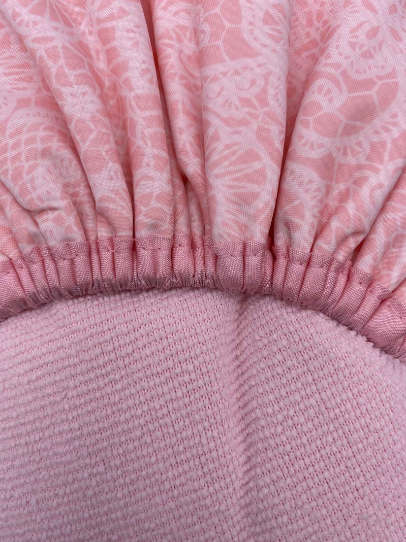 Betty Dain Socialite Collection Terry Lined Shower Cap, Waterproof Nylon Exterior, Reversible Design for Shower or Sleeping Cap, Oversized for All Hair Lengths, Elasticized Hem, Pretty In Pink Lace