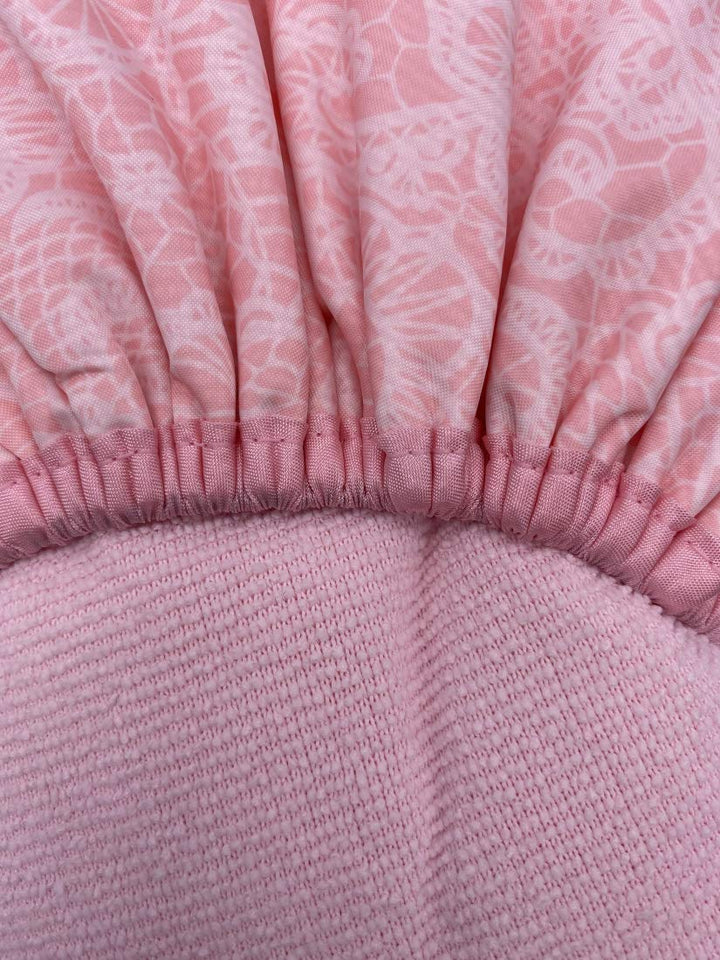 Betty Dain Socialite Collection Terry Lined Shower Cap, Waterproof Nylon Exterior, Reversible Design for Shower or Sleeping Cap, Oversized for All Hair Lengths, Elasticized Hem, Pretty In Pink Lace