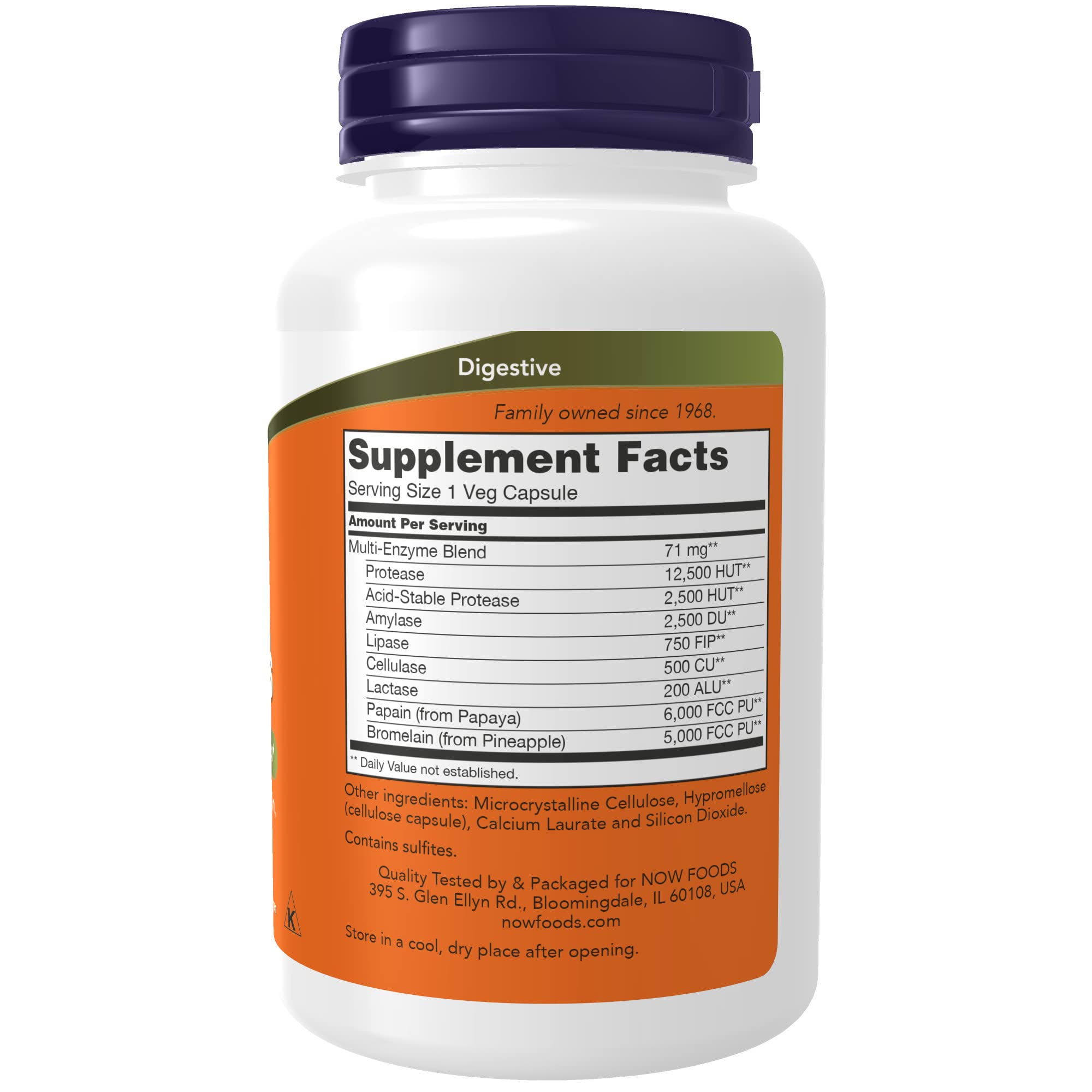 NOW Foods Supplements, Plant Enzymes with Lactase, Protease, Papain and Bromelain, 120 Veg Capsules
