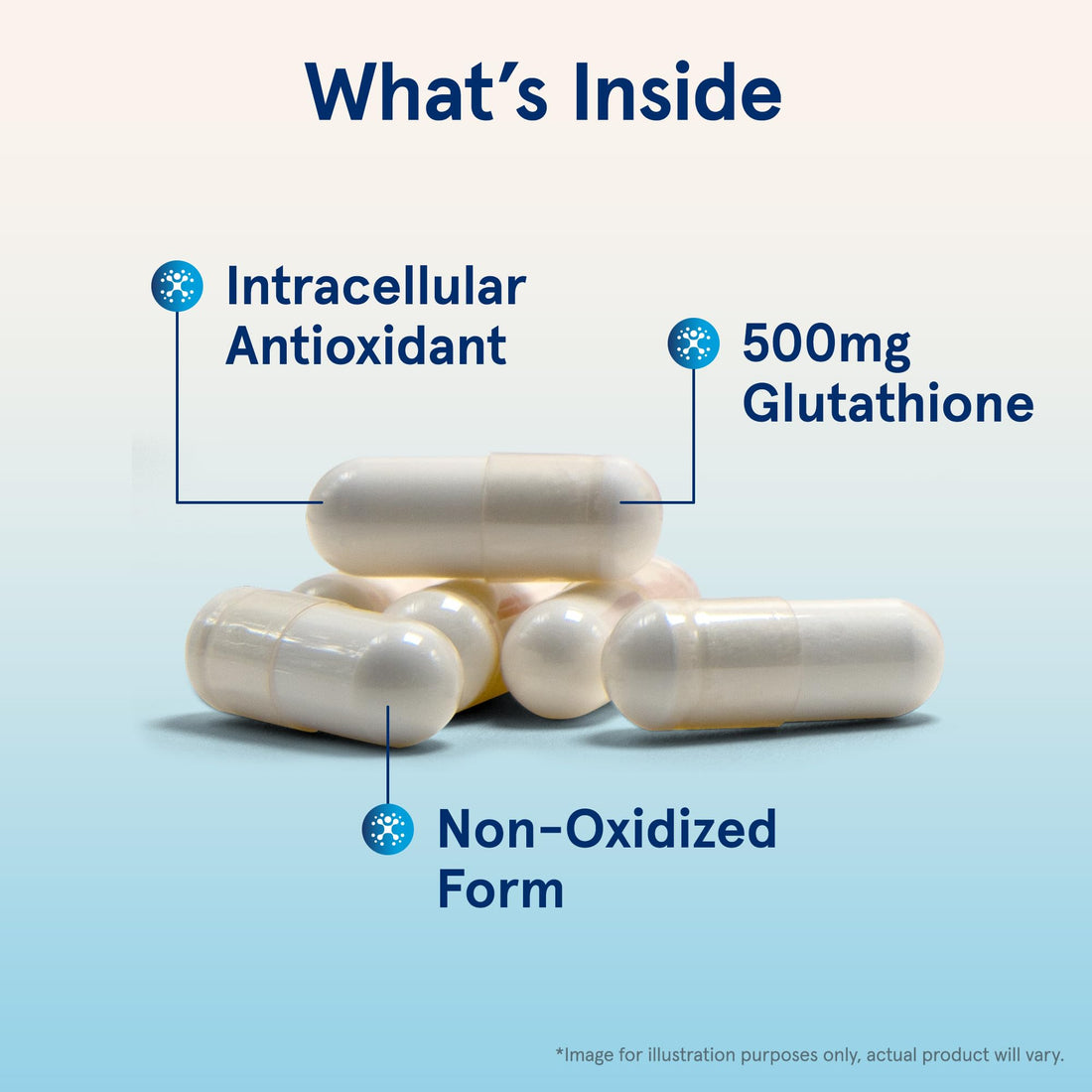 Jarrow Formulas Glutathione Reduced 500 mg - 120 Veggie Caps - Pharmaceutical Grade Glutathione - Intracellular Antioxidant - Bolsters Regeneration of Vitamin C & E Levels in Body - 120 Servings