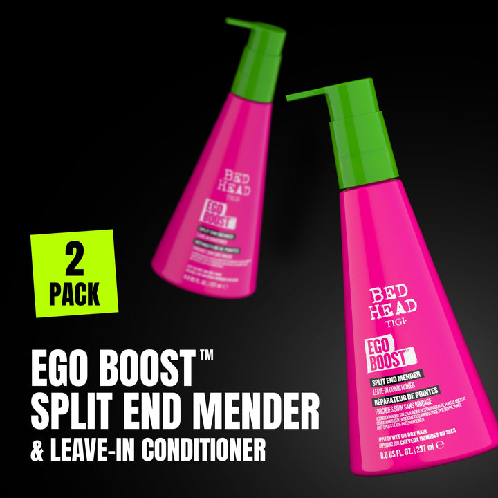 Bed Head Ego Boost Split End Mender & Leave-In Conditioner - For Split End Control - For All Hair Types - Use on Wet or Dry Hair - Premium Hair Care Products for Women & Men - 8 oz (Pack of 2)
