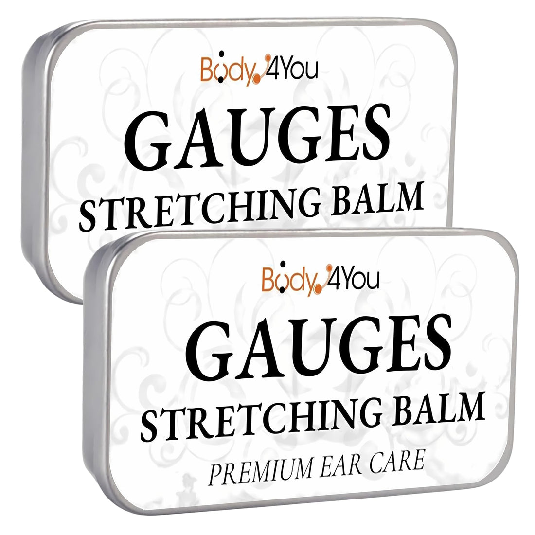 BodyJ4You Ear Stretching Balm - Ear Butter for Guages Earlobe Stretching Cream - Jojoba Wax Castor Oil All Natural Solution - Pure Unrefined Vegan Care for Body Piercing - Pack of 2