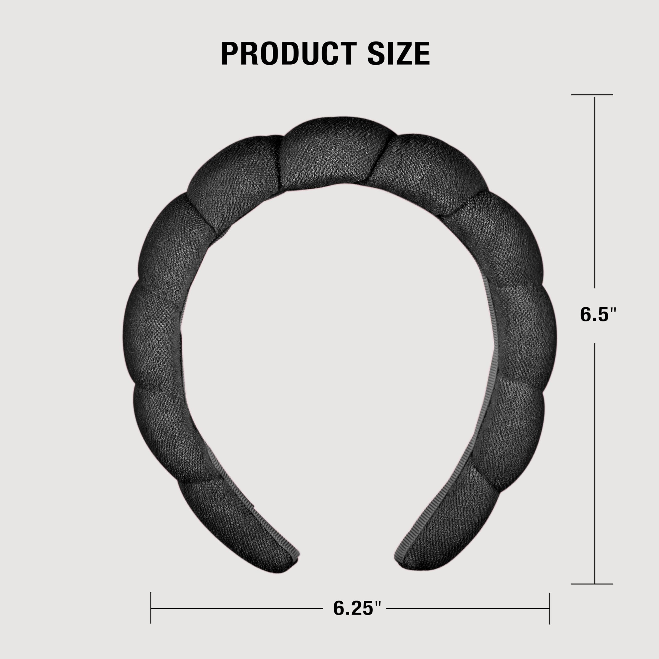 Conair Spa Bubble Headband - Soft, Absorbent, Cute & Comfortable for Her - Black - Face Washing