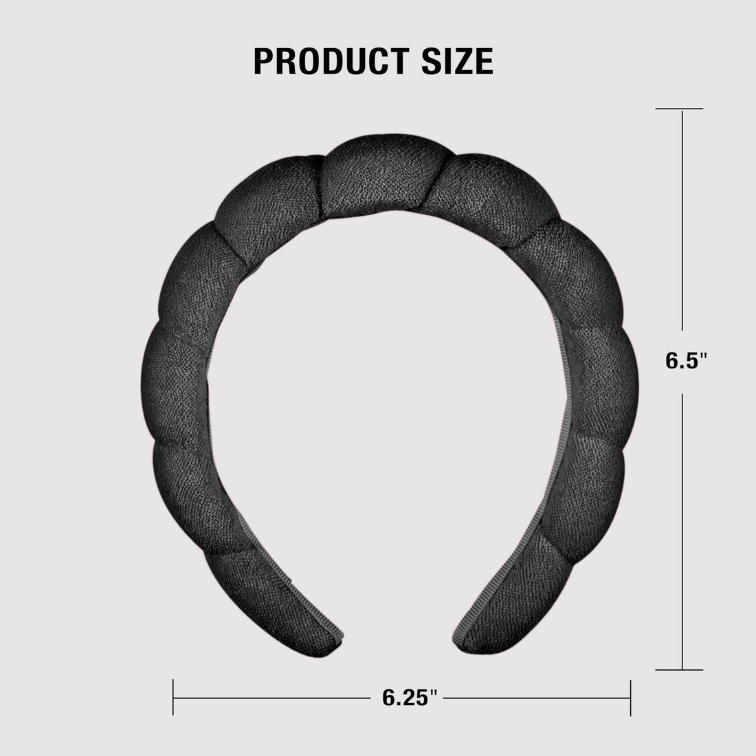 Conair Spa Bubble Headband - Soft, Absorbent, Cute & Comfortable for Her - Black - Face Washing