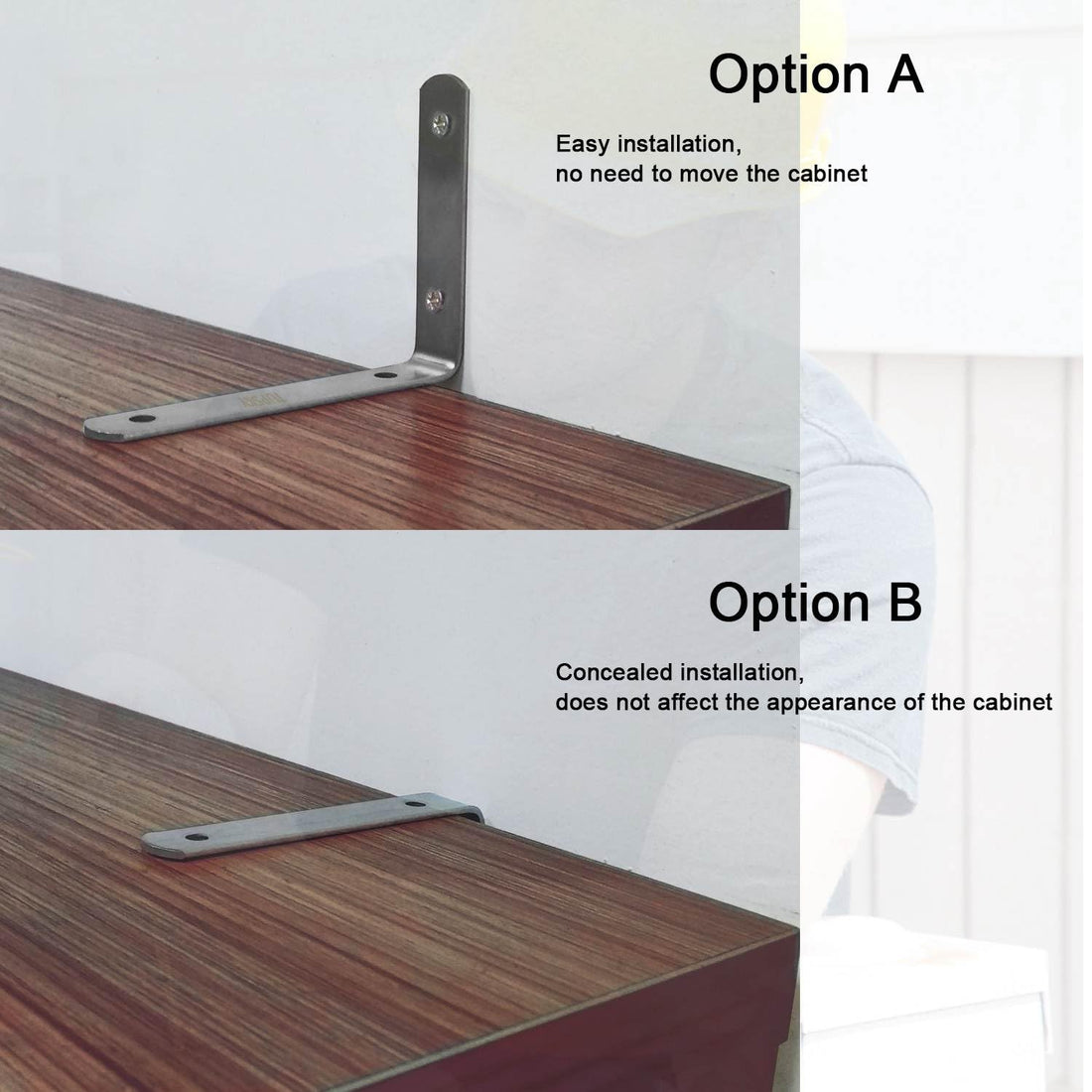 Cabinet Anti Tip Kit, TUPSKY Furniture Anchors Wall Stainless Steel Baby Proofing Bookshelf Falling Prevention Device for Children (1 Pair)