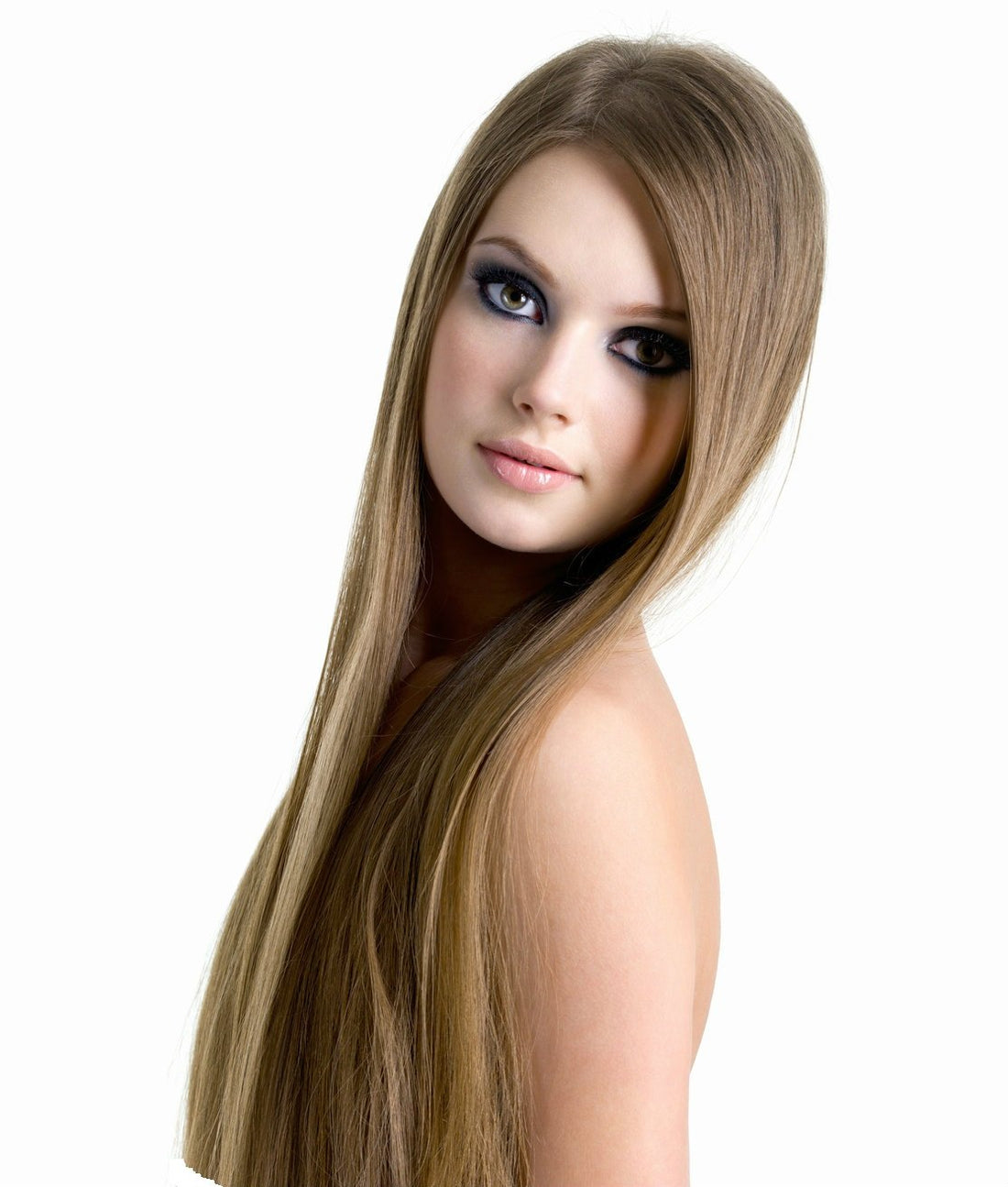 Tressmatch 16 18 Remy (Remi) Human Hair Clip In Extensions Light Brown (Color #8) 9 Pieces (Pcs) Full Head Set [Set Weight: 4.2oz/120grams]