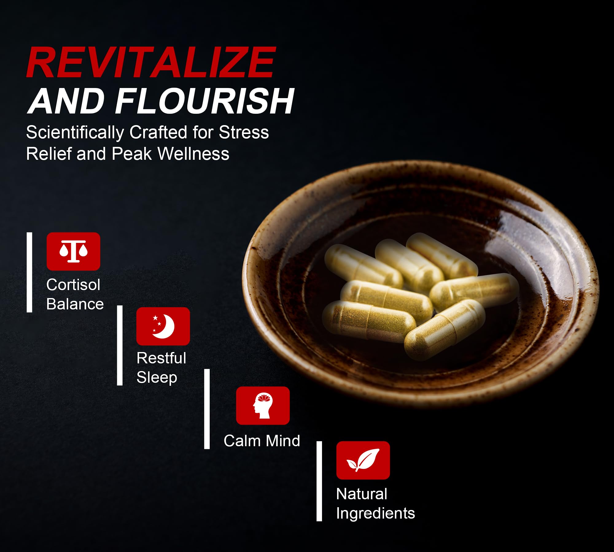 DLNIA Super Calm Cortisol Supplement with Magnesium Glycinate, Ashwagandha, L-Theanine, Phosphatidylserine, Ginkgo Biloba & Lions Mane for Calm, Focus, Mental Clarity, Relaxation, Sleep, Energy