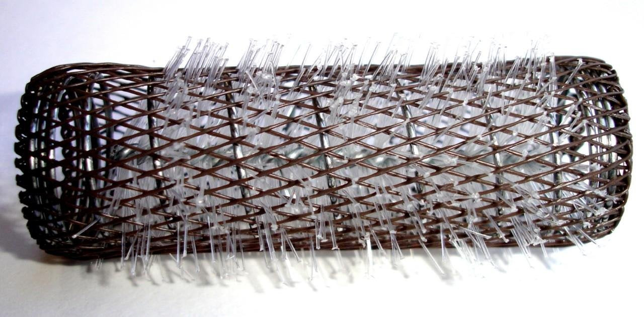 2 Pack HAIR STYLING BRUSH ROLLERS & PINS Hair Curlers 7/8 x 3 Bristles (12 Rollers)