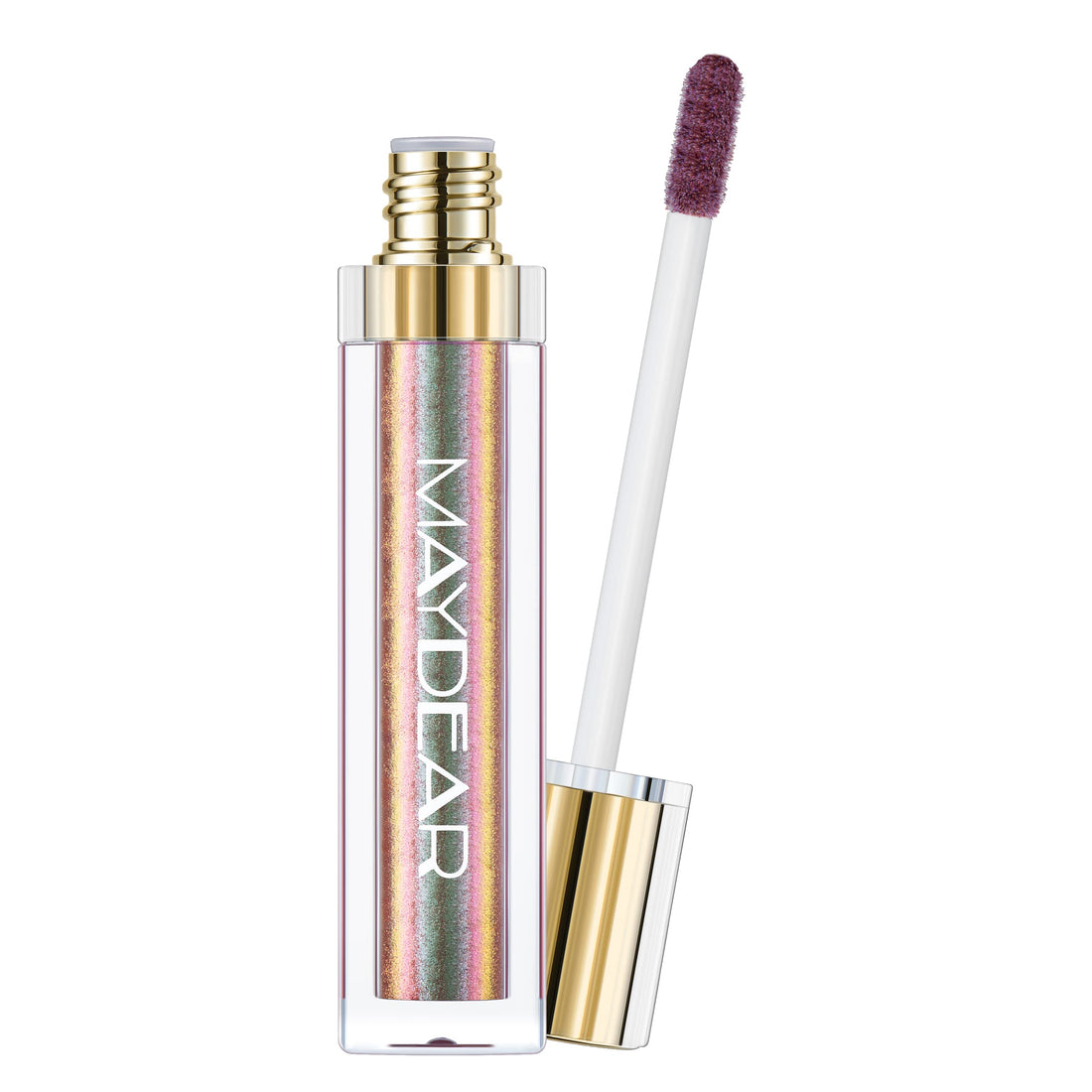 Maydear chameleon lipstick, Long Lasting Waterproof Colourful Diamond Shimmer Lip Gloss for Women Girls Makeup kit - brown green