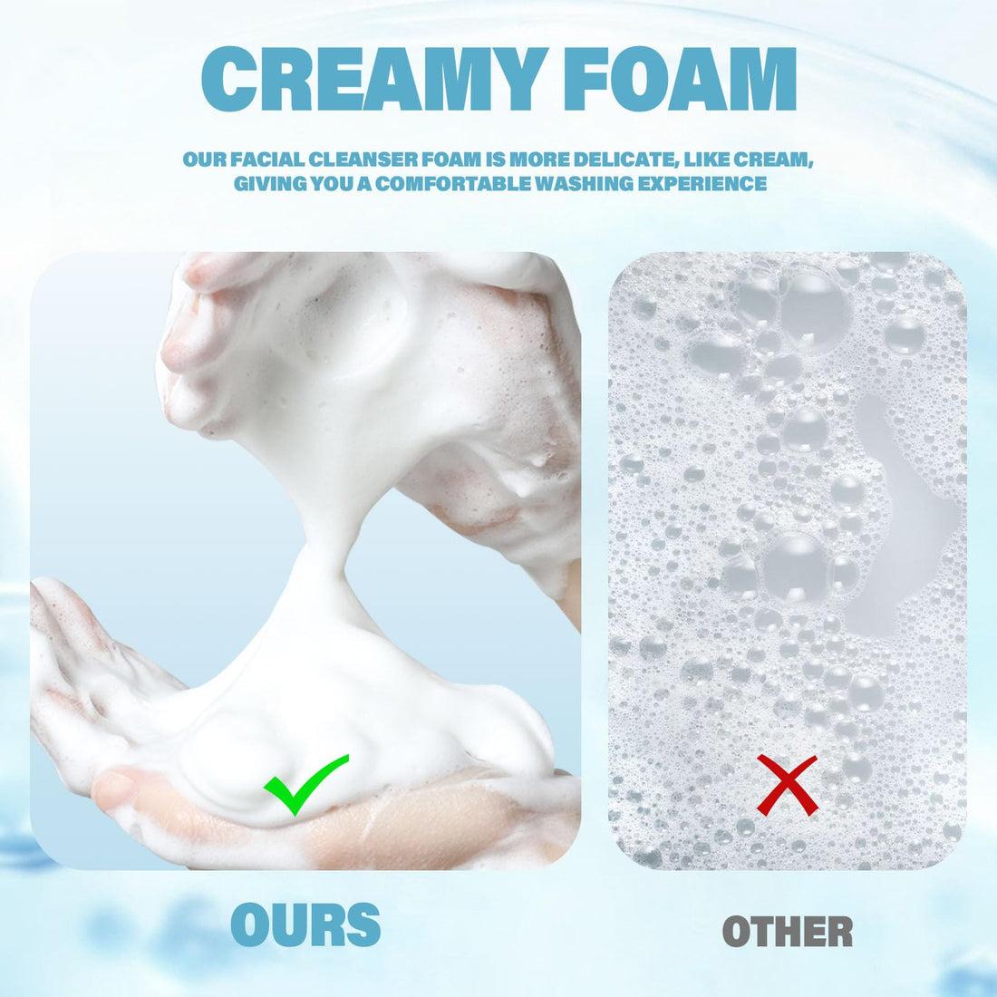 Foaming Facial Cleanser, Deep Cleansing Gentle Face Wash With Brush Head For Women PH Balancing Oil Control Non-Irritating Pore Face Cleanser for All Skin Types