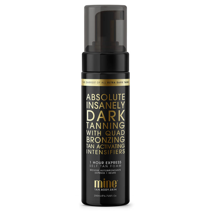 MINETAN BODY.SKIN Absolute Self Tan Foam - Insanely Ultra Dark Sunless Tanning Mousse With Quad Bronzers, 1 Hour Tan, 6.7 Fl oz