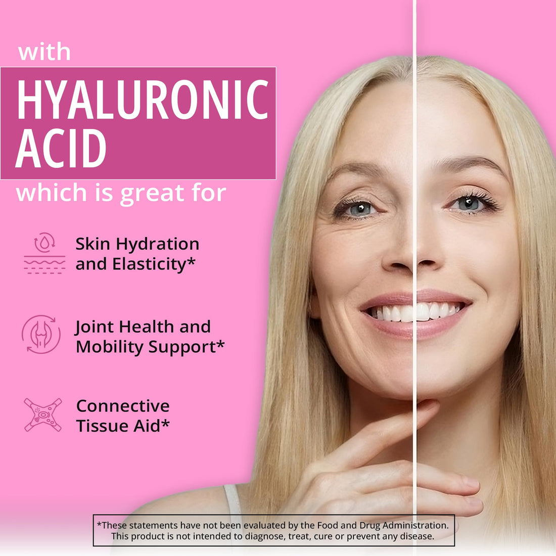 Vegan Collagen Builder w/ Hyaluronic Acid – Hair Skin and Nails Vitamins for Youthful Glow | Keratin & Elastin Booster | Bones, Cartilage, Tendons | Vitamin A, L-Lysine | Vegetarian | Non-GMO, 60 Ct