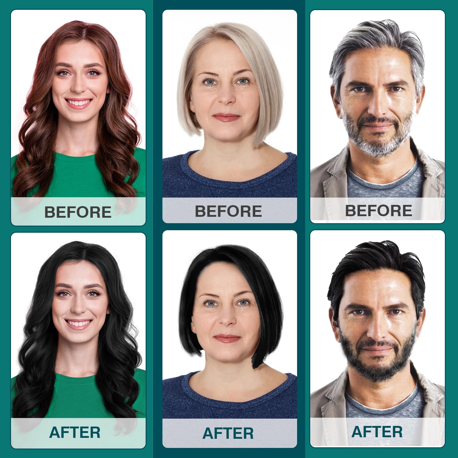 Farndu Black Hair Dye Shampoo 3 in 1 Gray Hair Coverage Natural Hair Color Shampoo for Women Men Champu Para Canas