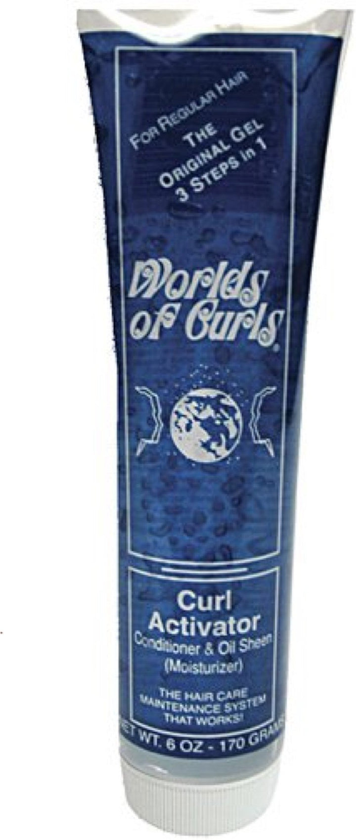 Worlds of Curls Curl Activator Conditioner & Oil Sheen for Regular Hair, 6 Ounce