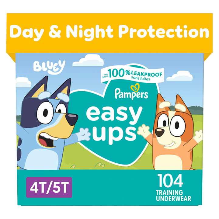 Pampers Easy Ups Training Pants Pull On Disposable Diapers for Boys, Size 6 (4T-5T), 104 Count, ONE Month Supply