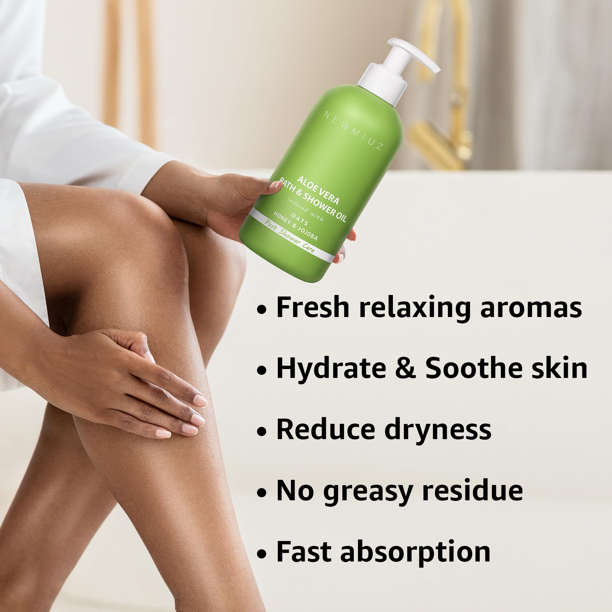 New Miuz Wet Skin Moisturizer In Shower Oil Body Conditioner Natural Post Shower Care for Body Legs Soft Skin 2 in 1 Soothing Bath Oil Self Care Spa Gift