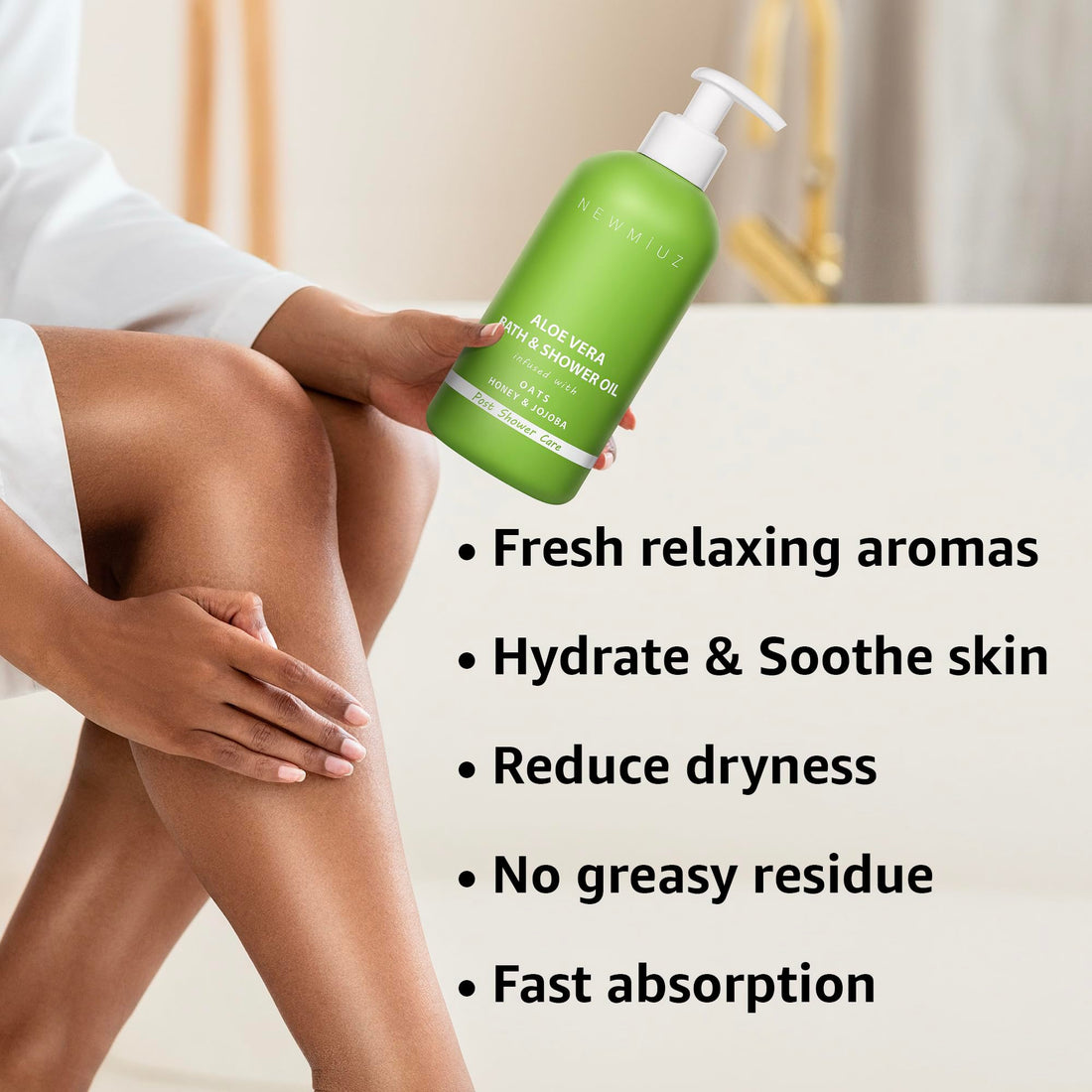 New Miuz Wet Skin Moisturizer In Shower Oil Body Conditioner Natural Post Shower Care for Body Legs Soft Skin 2 in 1 Soothing Bath Oil Self Care Spa Gift