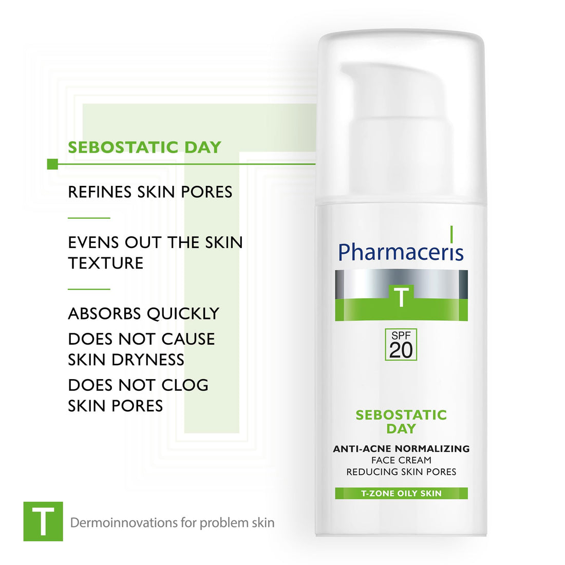 Pharmaceris T SEBOSTATIC DAY hydrating sebum normalizing face cream SPF 20 (50 ml) by Pharmaceris T - Dr. Irena Eris