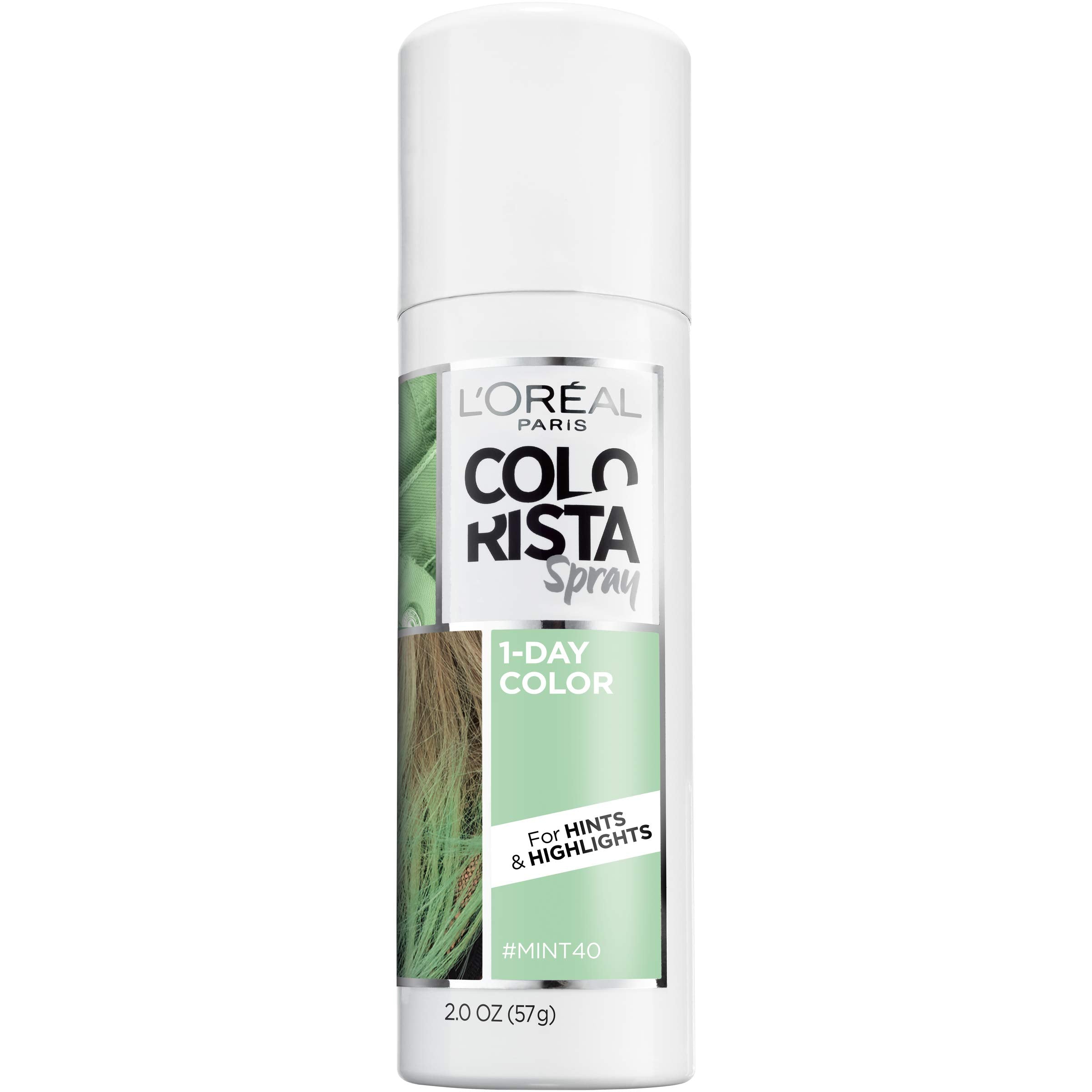 Mint: L'Oreal Paris Hair Color Colorista 1-Day Spray, Mint, 2 Ounce