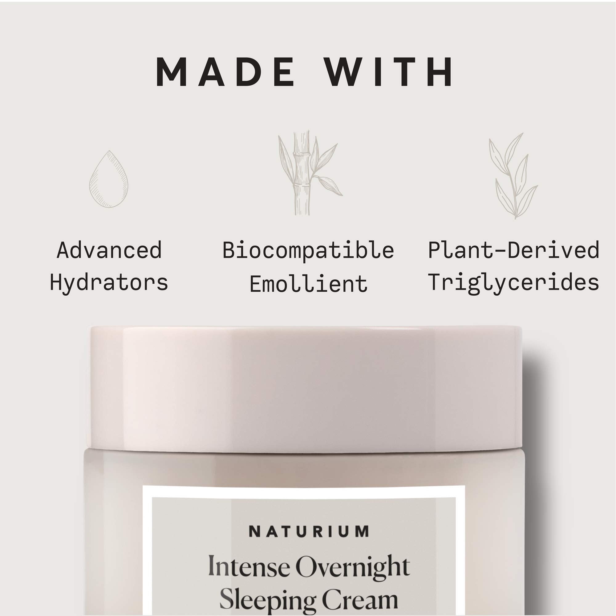 Naturium Intense Overnight Sleeping Cream Jumbo, Hydrating & Anti-Aging Face Moisturizer, 3 oz