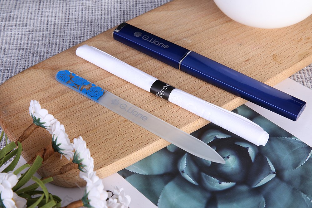 G.Liane Best crystal Nail fileset - G. Liane professional nailfile manicure pedicure kit for Natural Nails Acrylicnails Gelsnails Manicure tools for home and salon (Rose Blue)