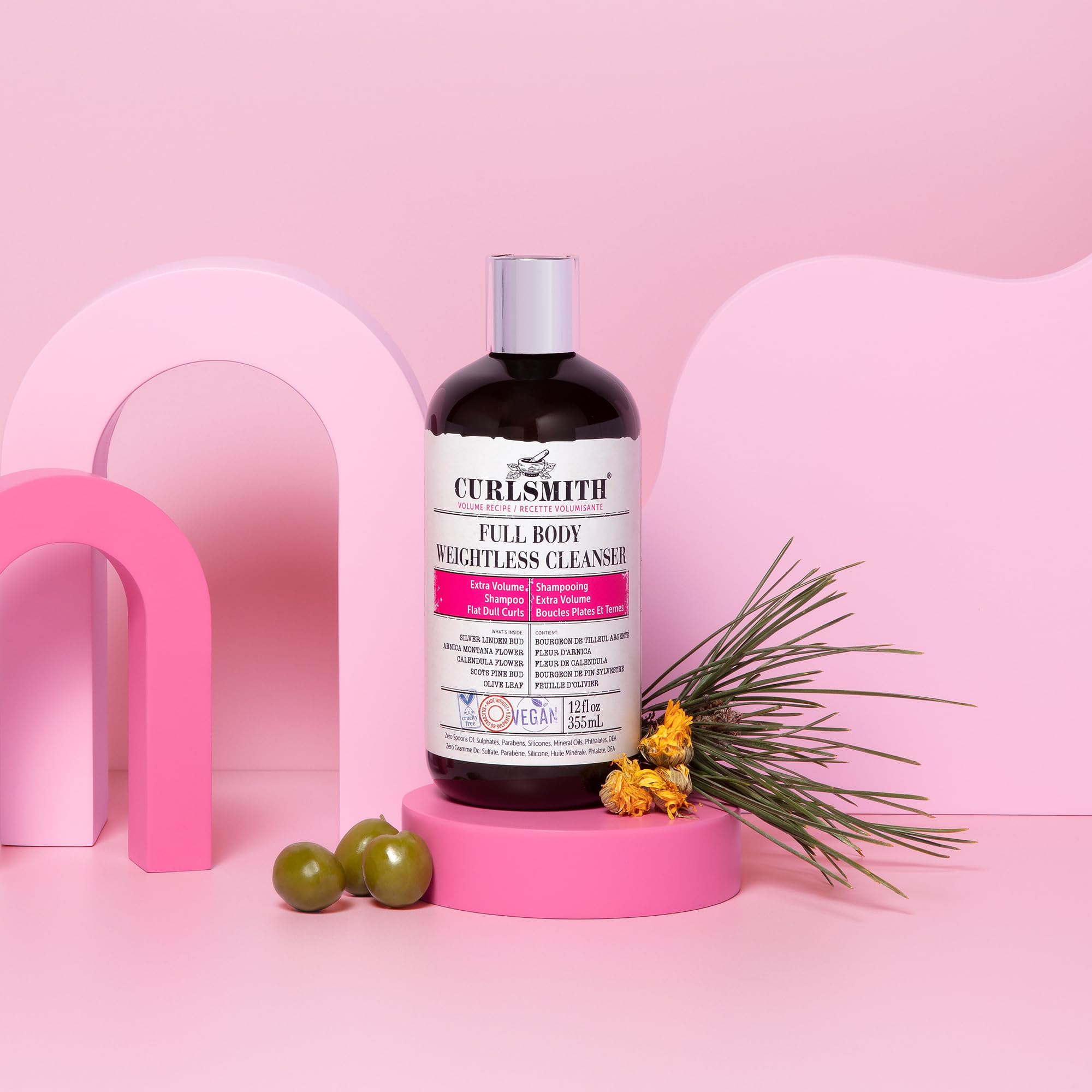 CURLSMITH - Full Body Weightless Cleanser, Volumizing Shampoo for Wavy, Curly or Coily Hair, Vegan (355ml/12fl oz)