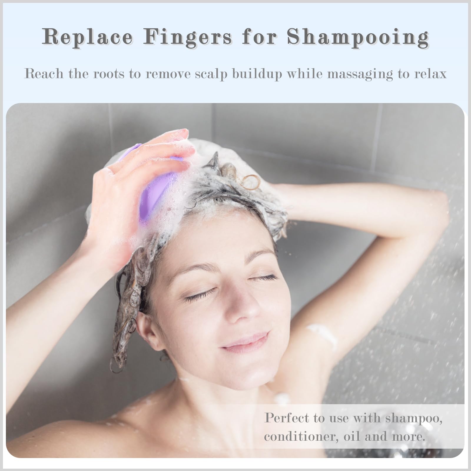 Shampoo Brush Hair Scalp Massager, FReatech [Wet & Dry] Scalp Massage Brush Soft Silicone Comb for Men, Women, Kids and Pet - Purple