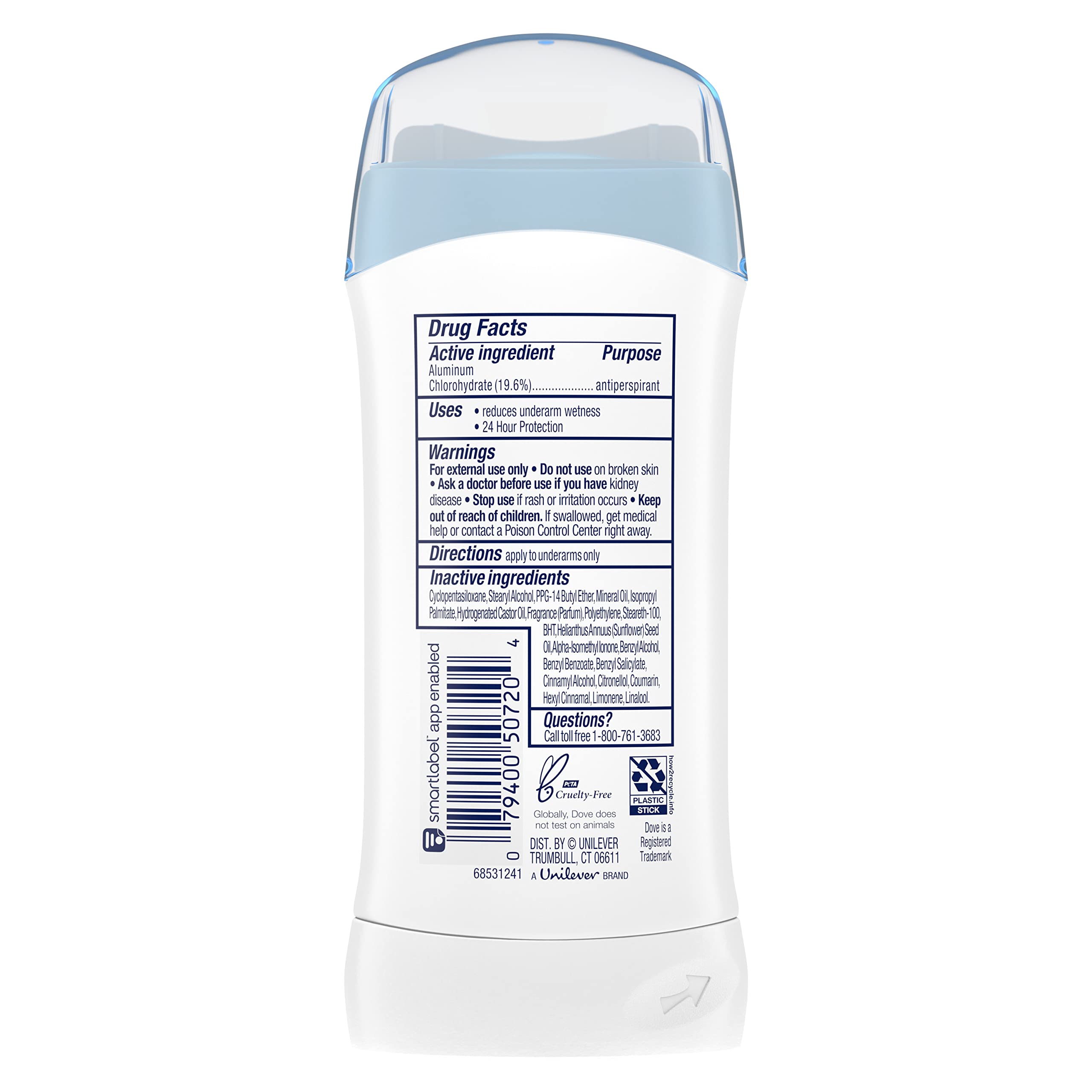 Dove Antiperspirant Deodorant, Powder 2.6 Ounce (Pack of 6)