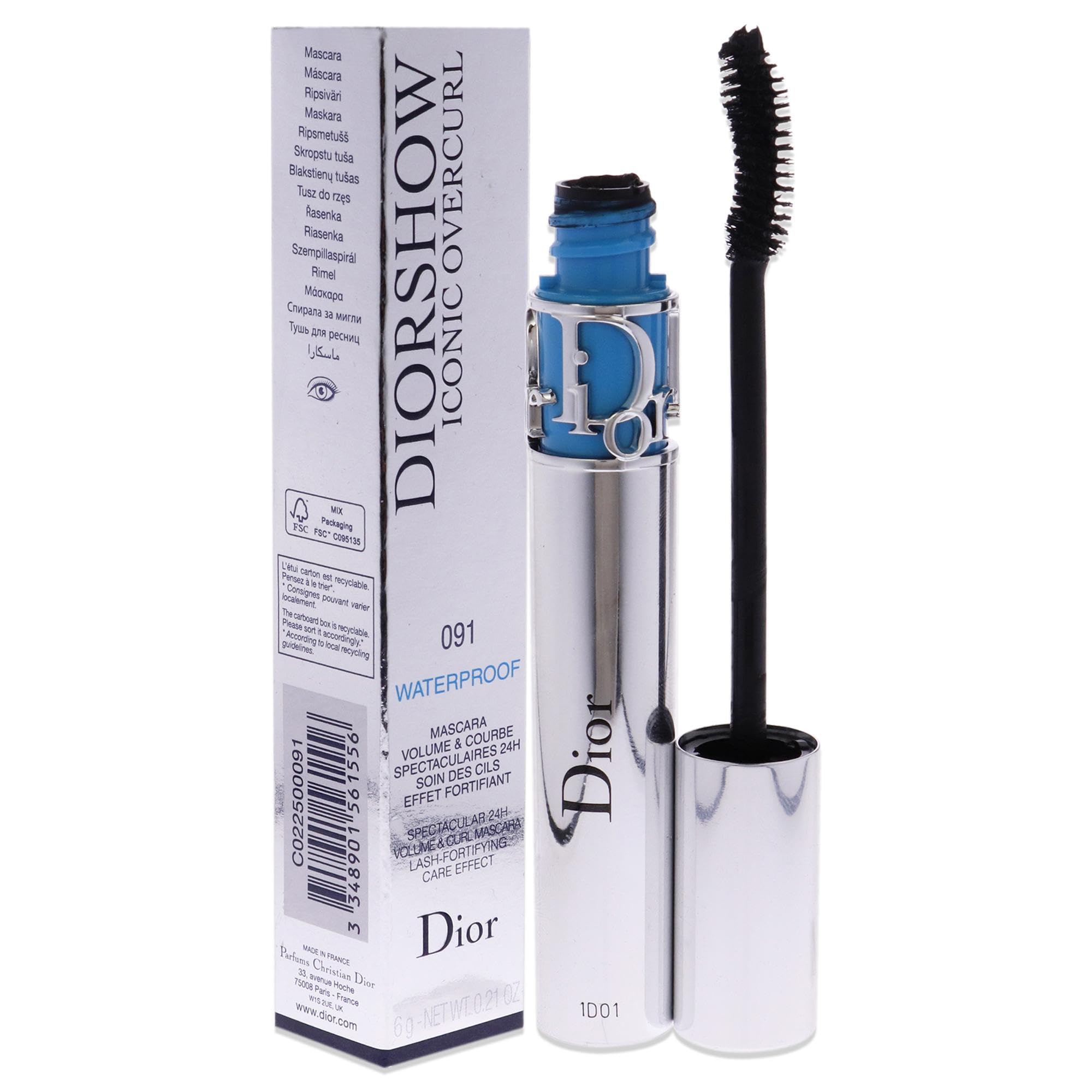 Christian Dior Show Iconic Over-Curl Waterproof Mascara for Women, No. 091 Over Black, 0.33 Ounce